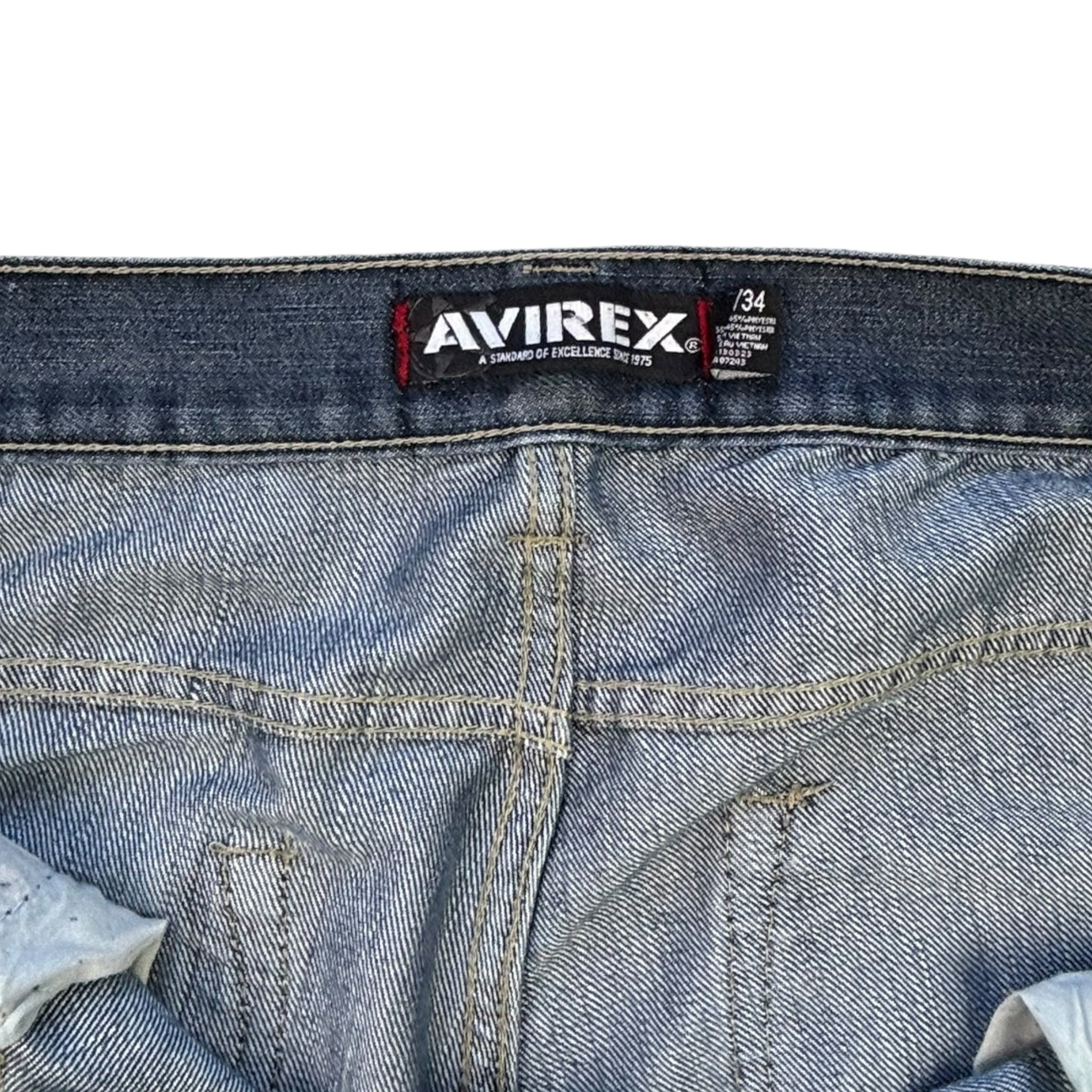 Vintage Y2K Avirex Embroidered Pockets Jeans Navy