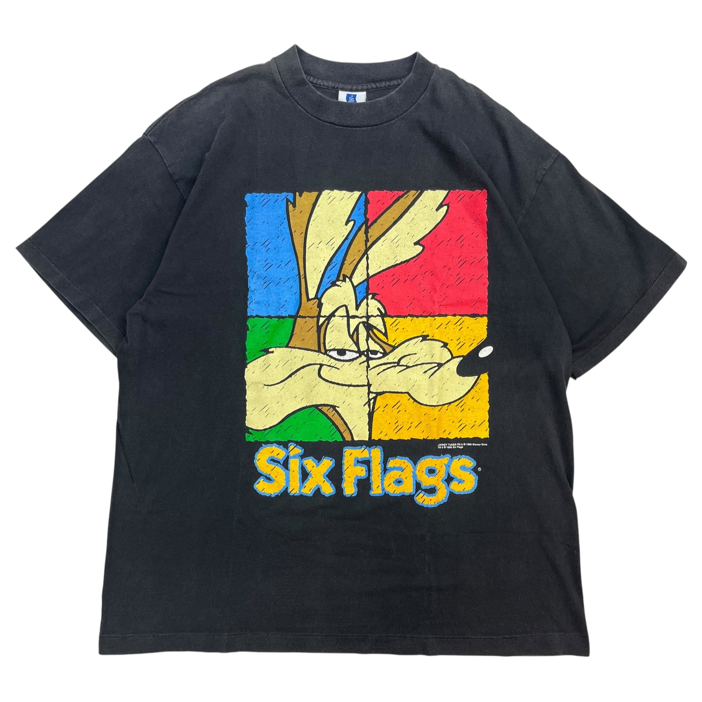 1996 Six Flags Looney Tunes Wile E. Coyote Tee Black