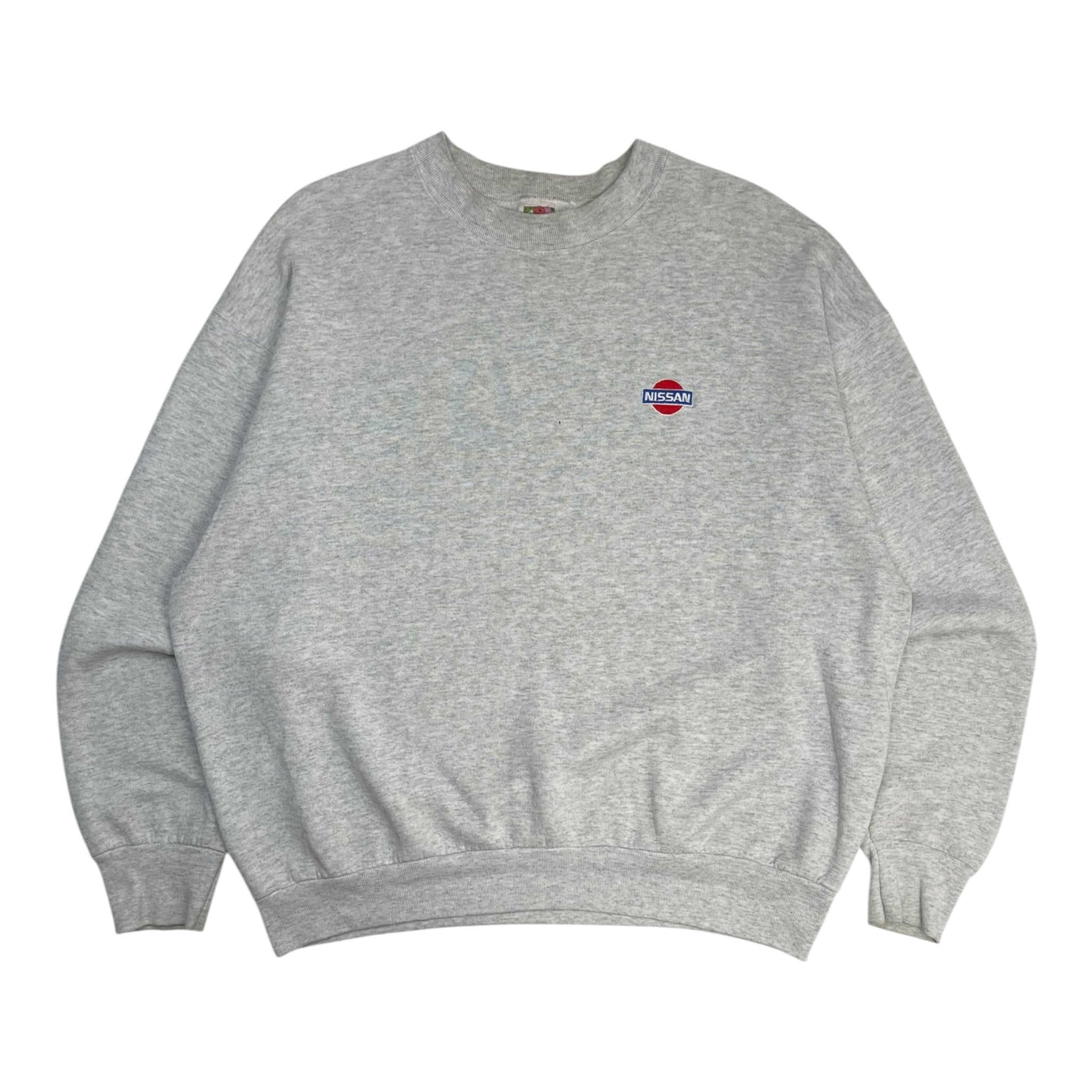 Vintage Nissan Embroidered Logo Sweatshirt Grey
