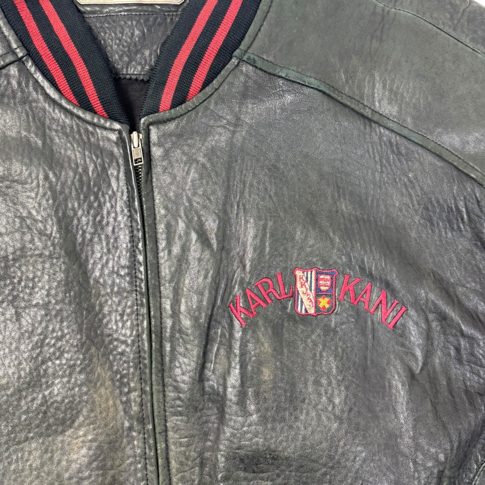 Vintage Karl Kani Leather Varsity Jacket