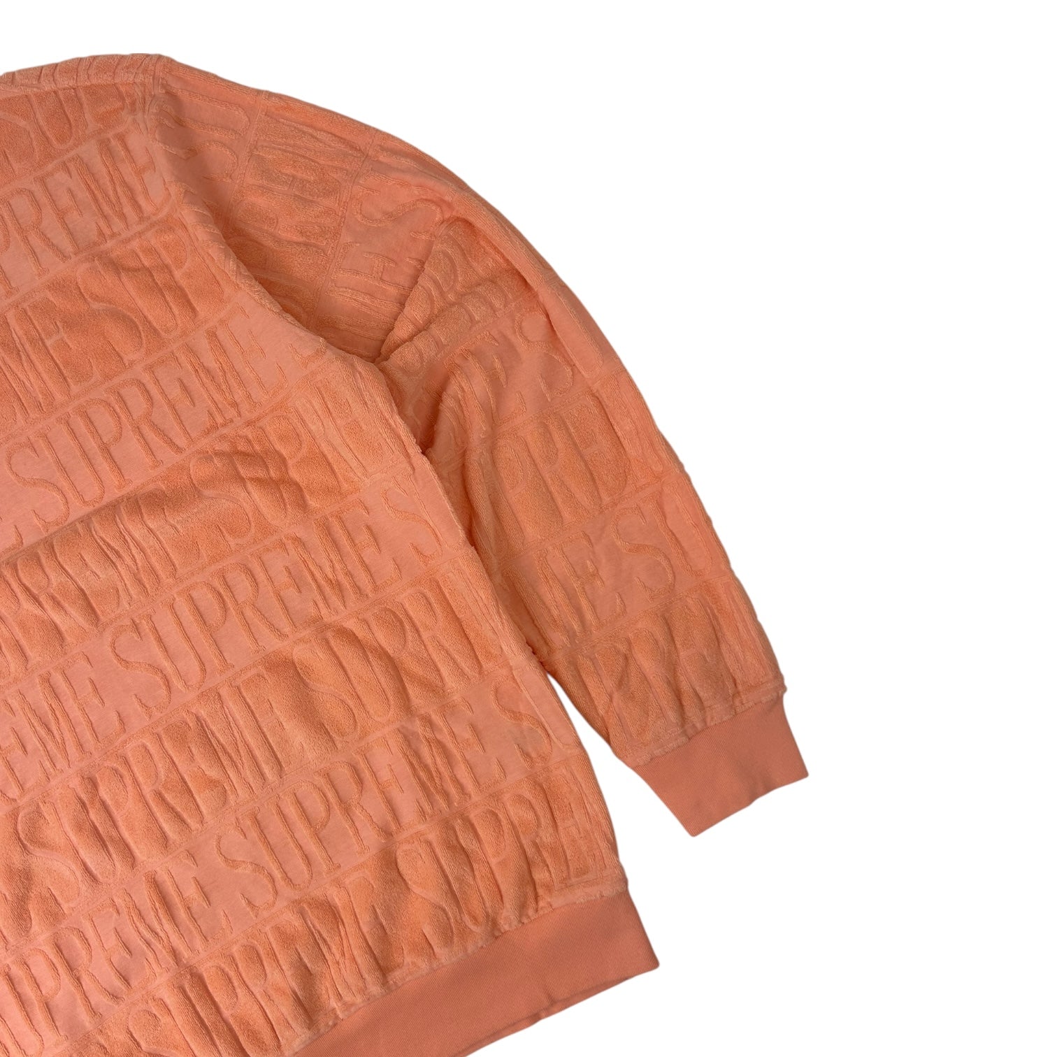Supreme Stripe Terry Crewneck Peach