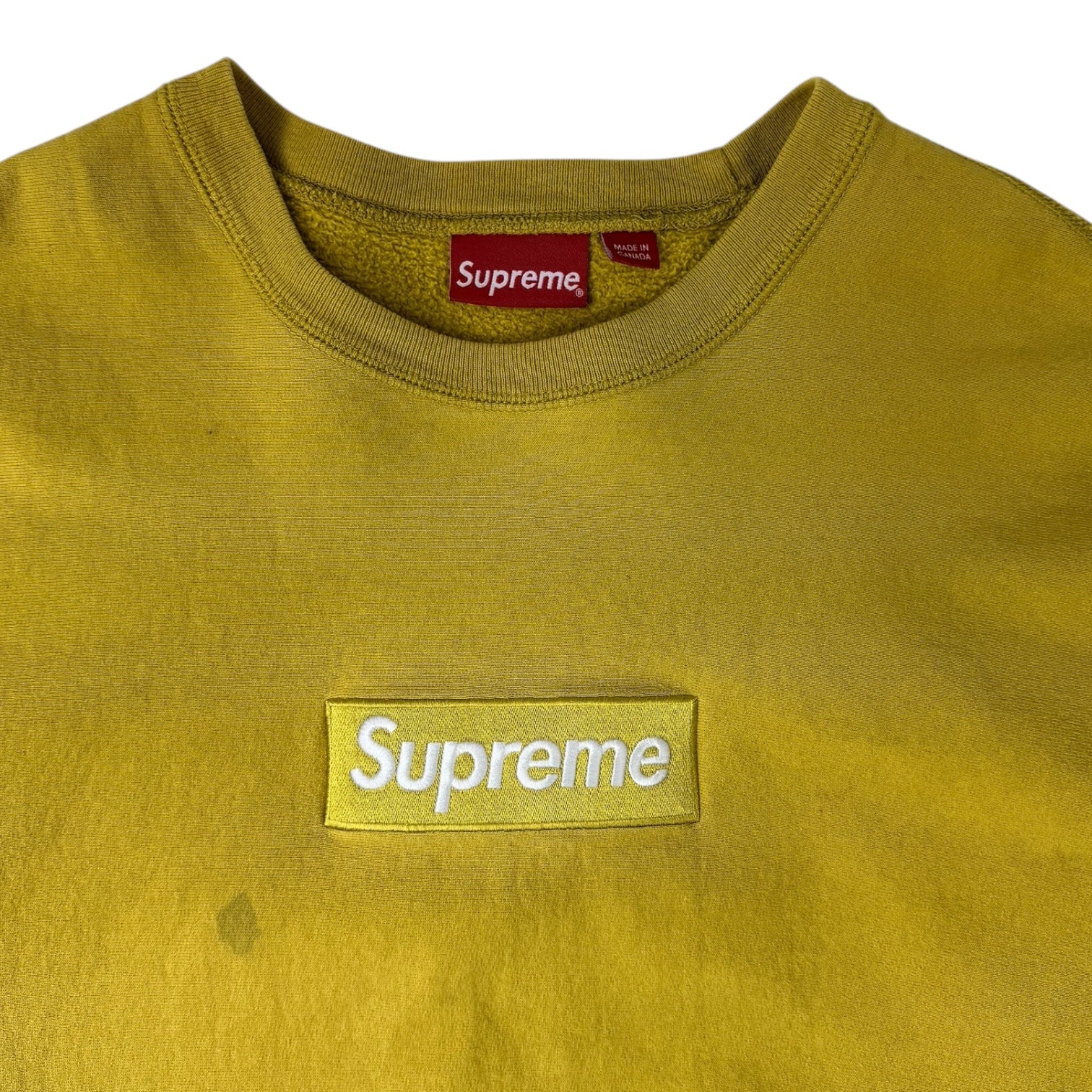 Supreme Box Logo Crewneck Yellow FW18