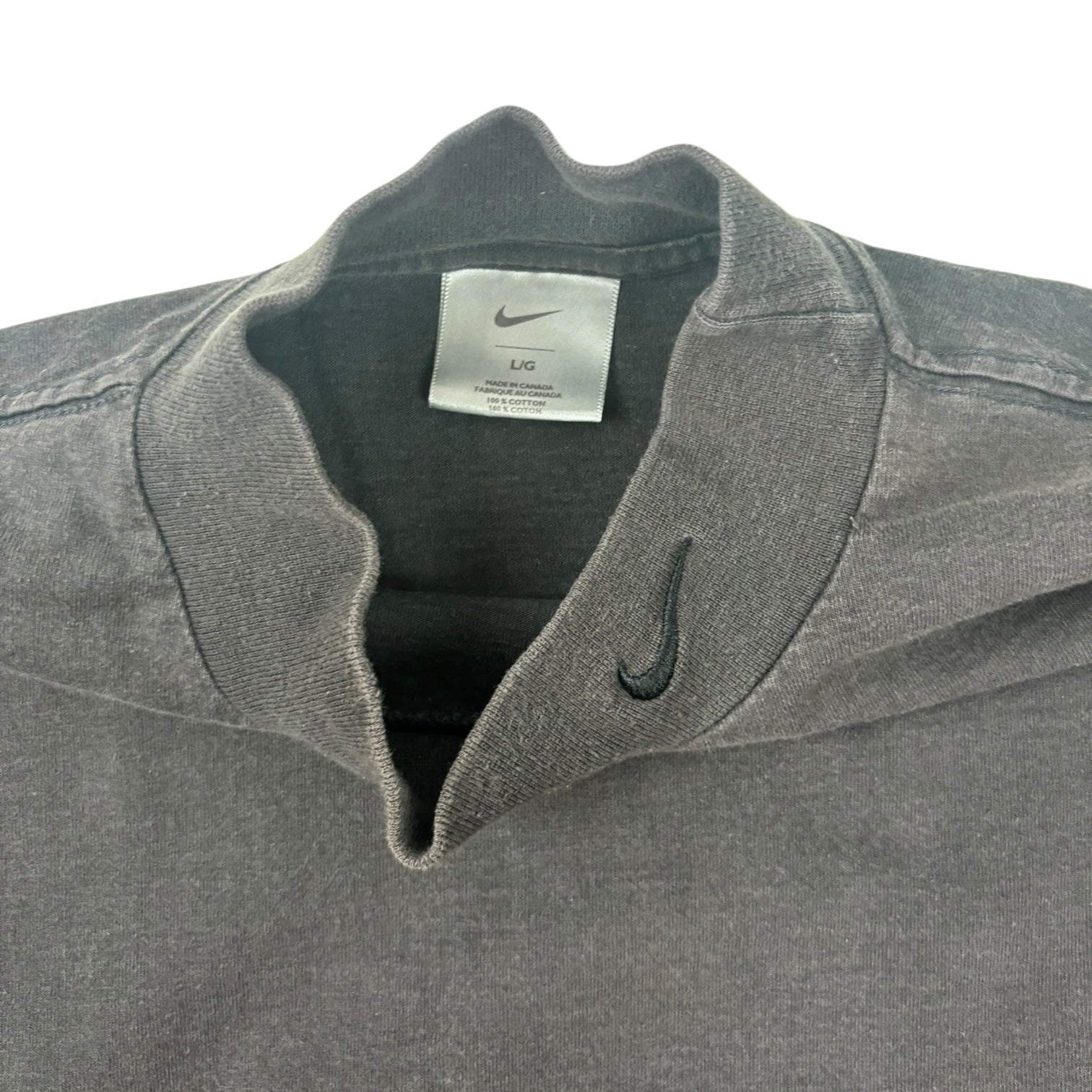 Vintage Nike Mock Neck Long Sleeve Shirt Black