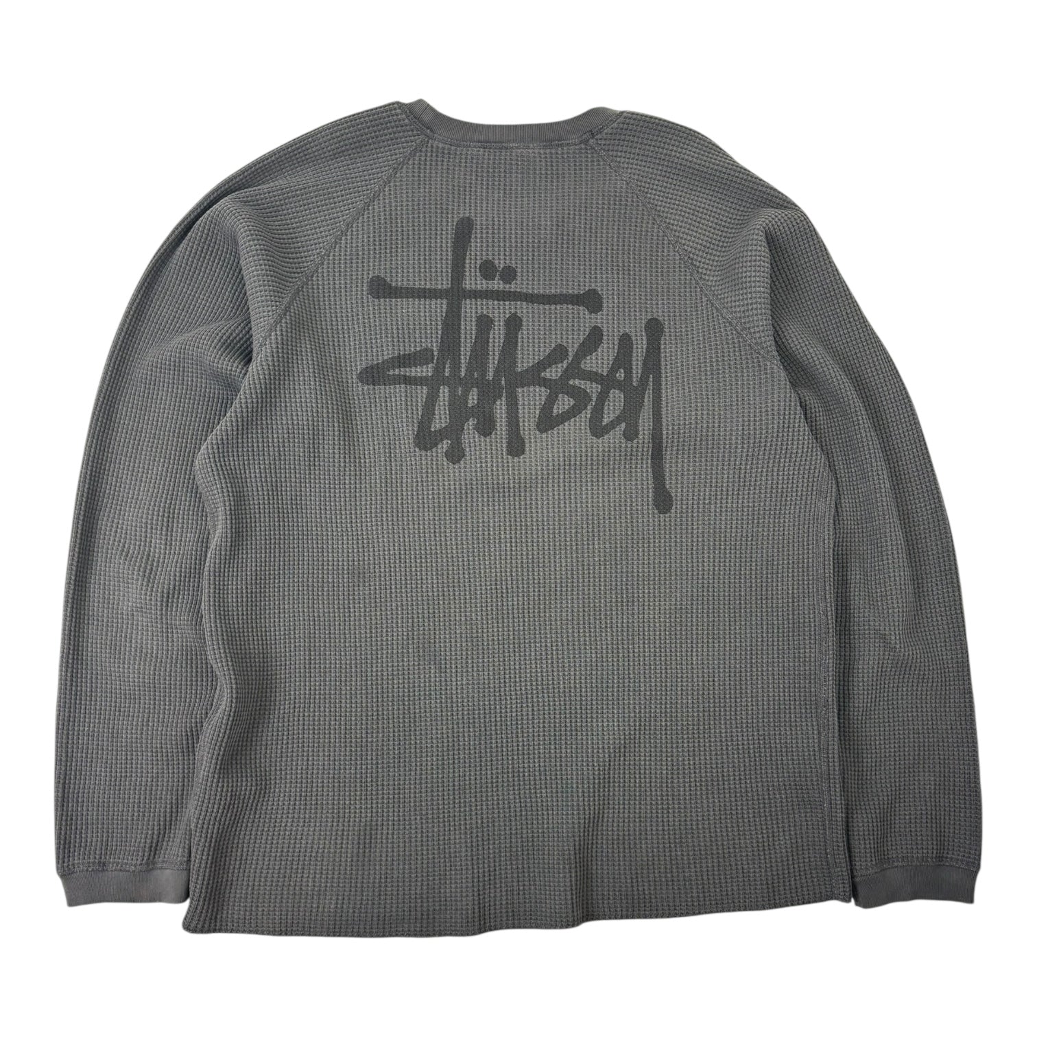 Stussy Raglan Thermal Long Sleeve Washed Black
