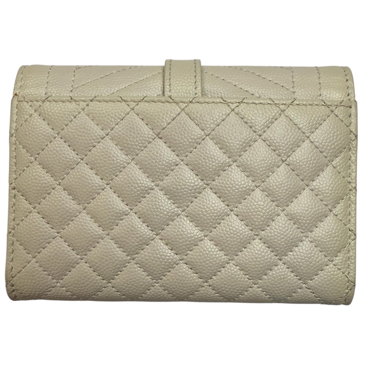 (W) Saint Laurent Envelope Compact Wallet Beige
