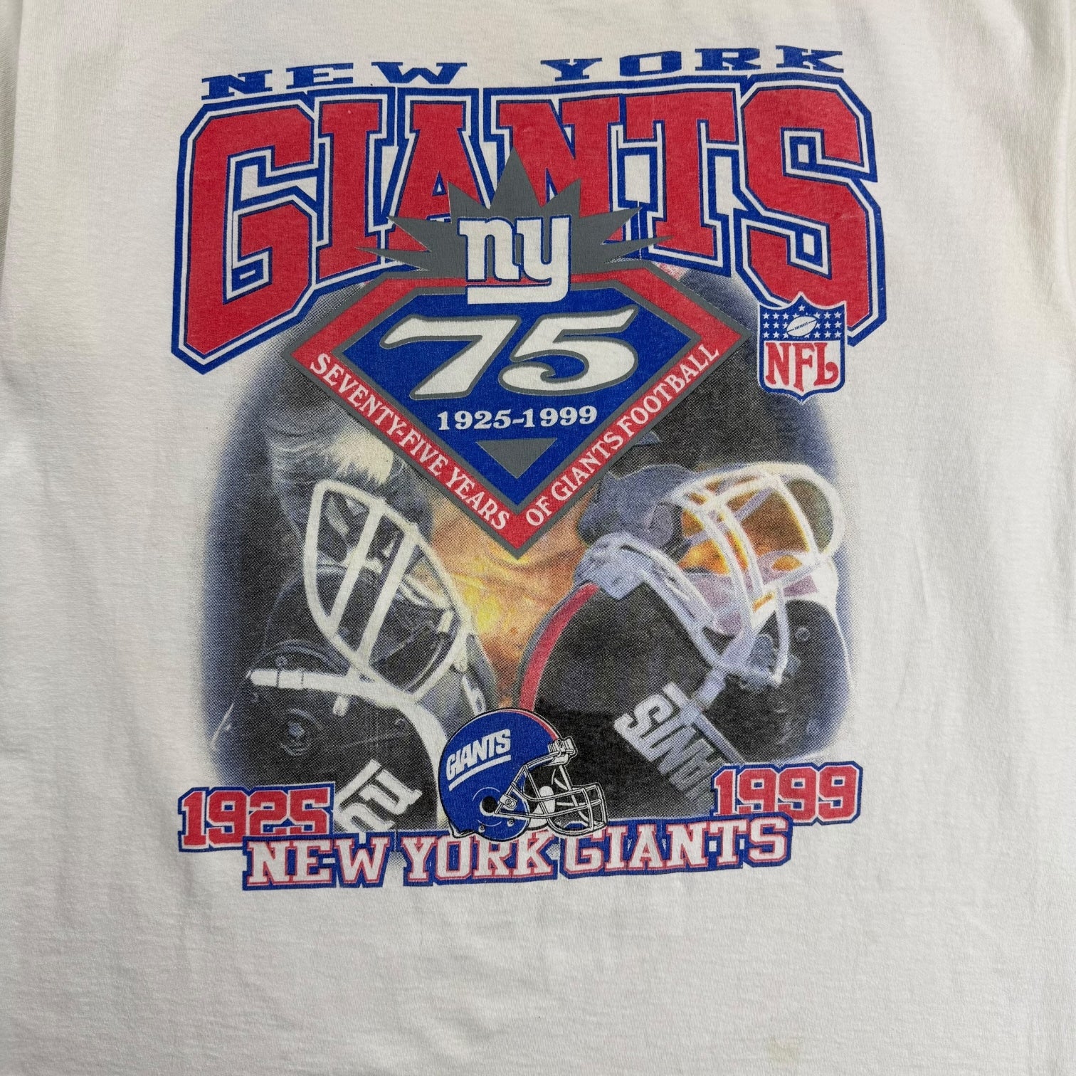 1999 New York Giants 75th Anniversary Tee White