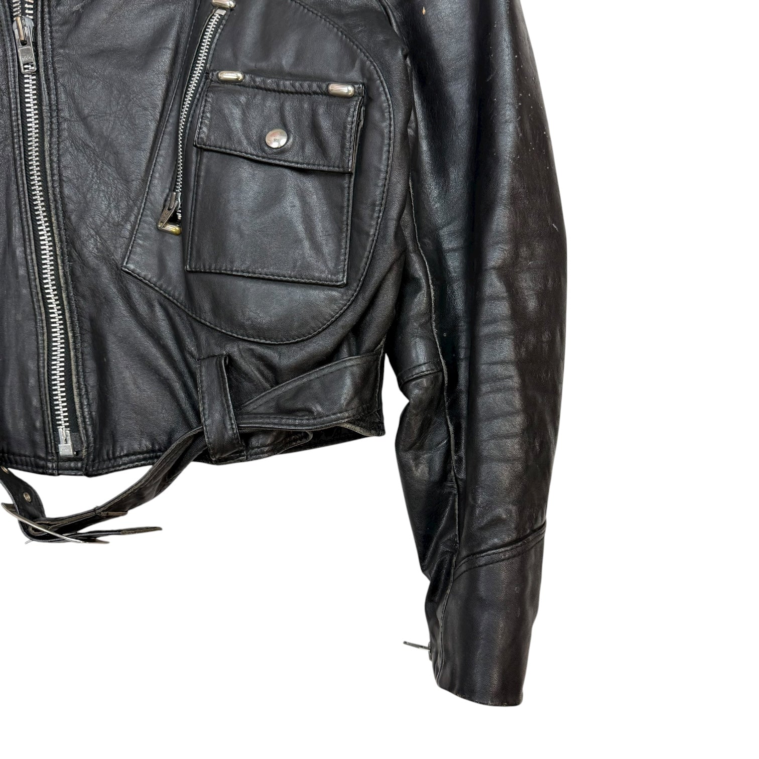 Vintage Bristol Leather Moto Jacket Black