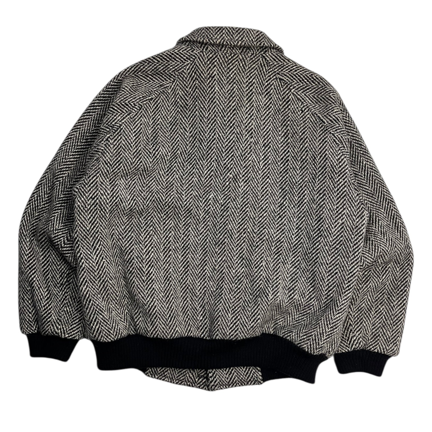 Vintage Burberrys Herringbone Wool Bomber Jacket