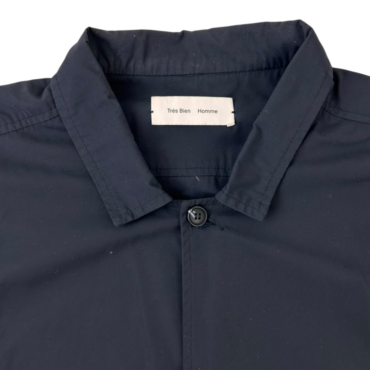 Trés Bien Long Sleeve Button Up Shirt Navy