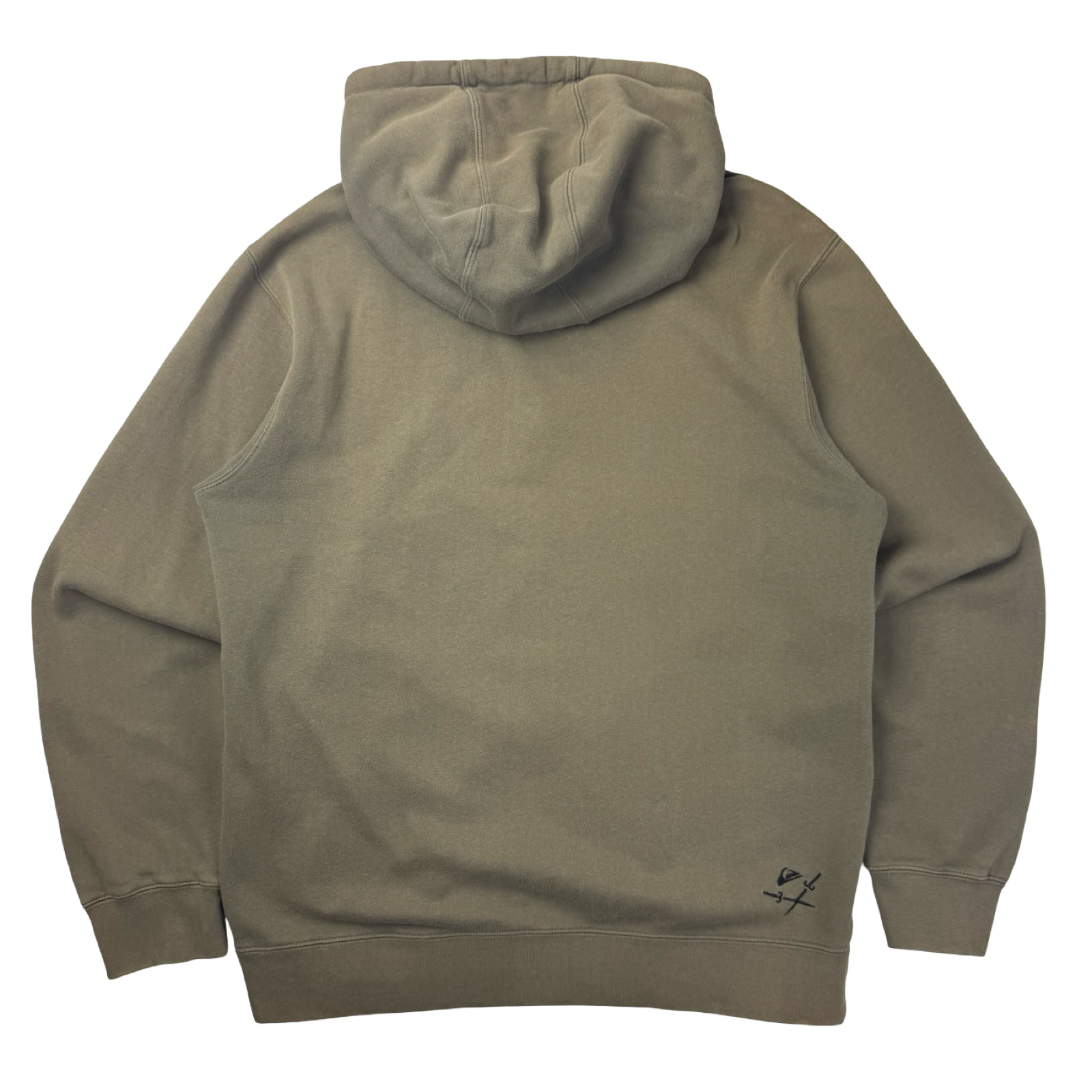 Vintage Y2K Quiksilver Embroidered Surf Hoodie Khaki