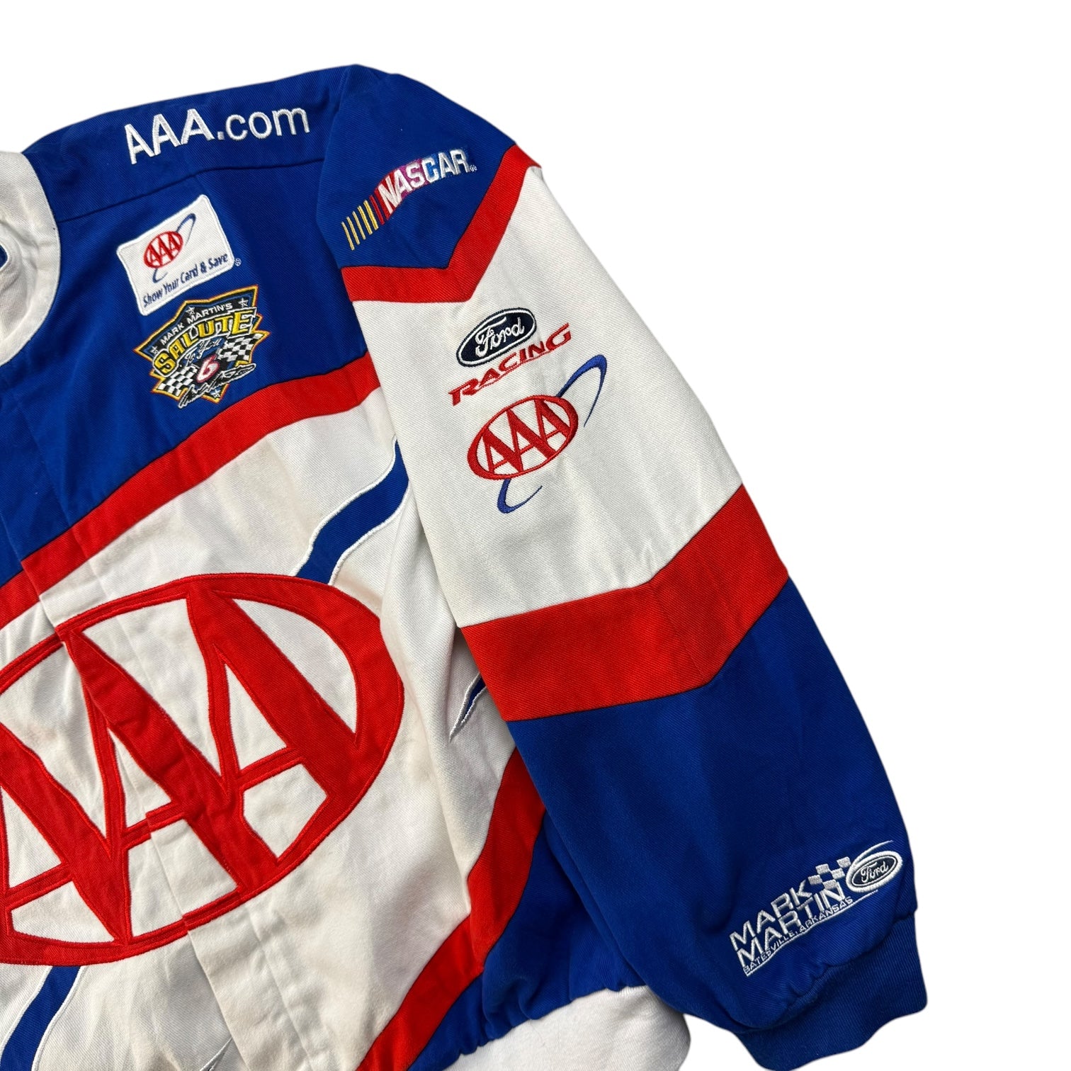 Vintage NASCAR Mark Martin Triple A Racing Jacket White