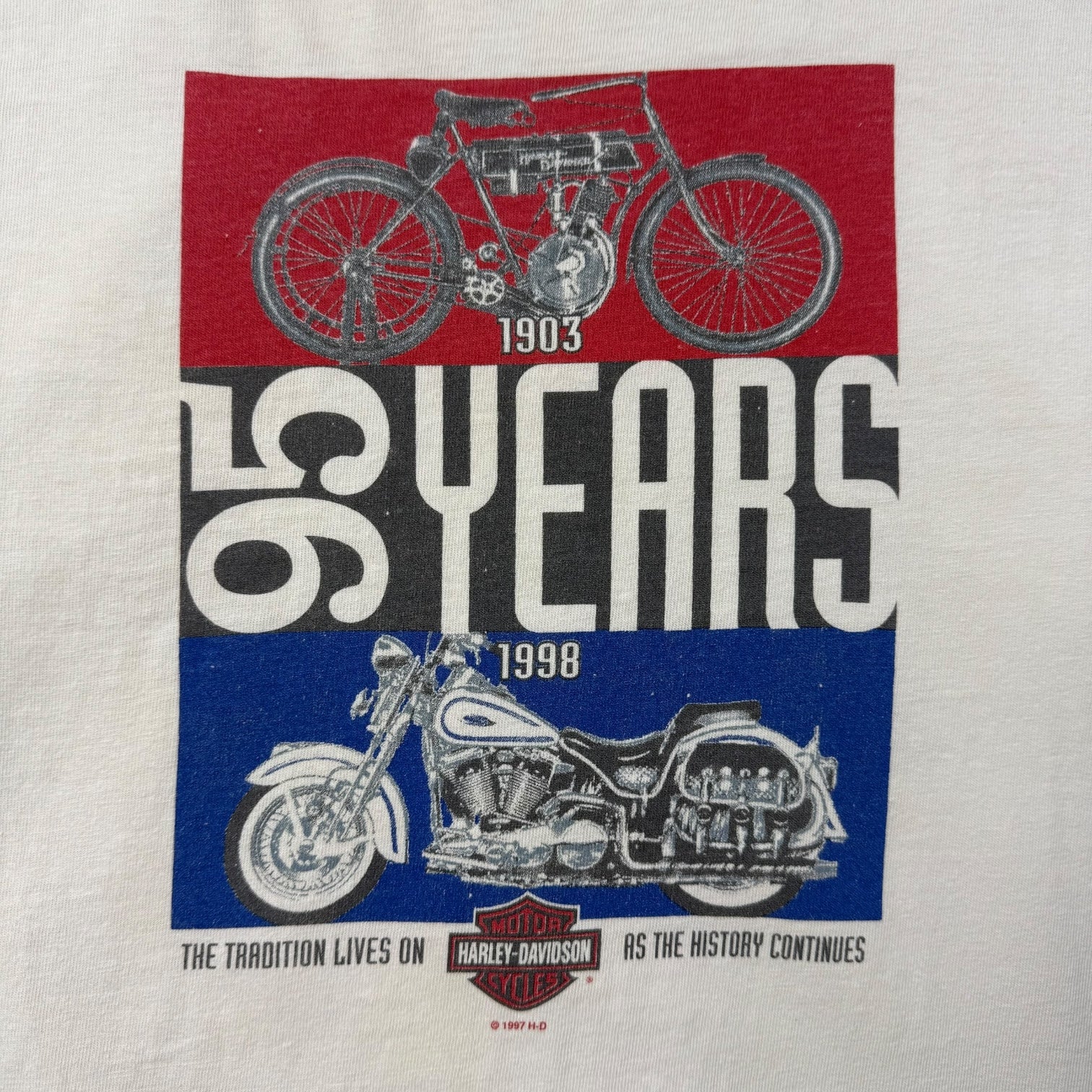 1998 Harley Davidson 95th Anniversary L/S Tee White
