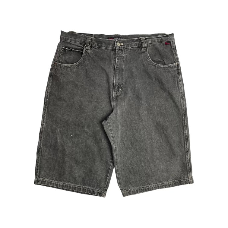 Y2K Fubu Black Wash Denim Shorts