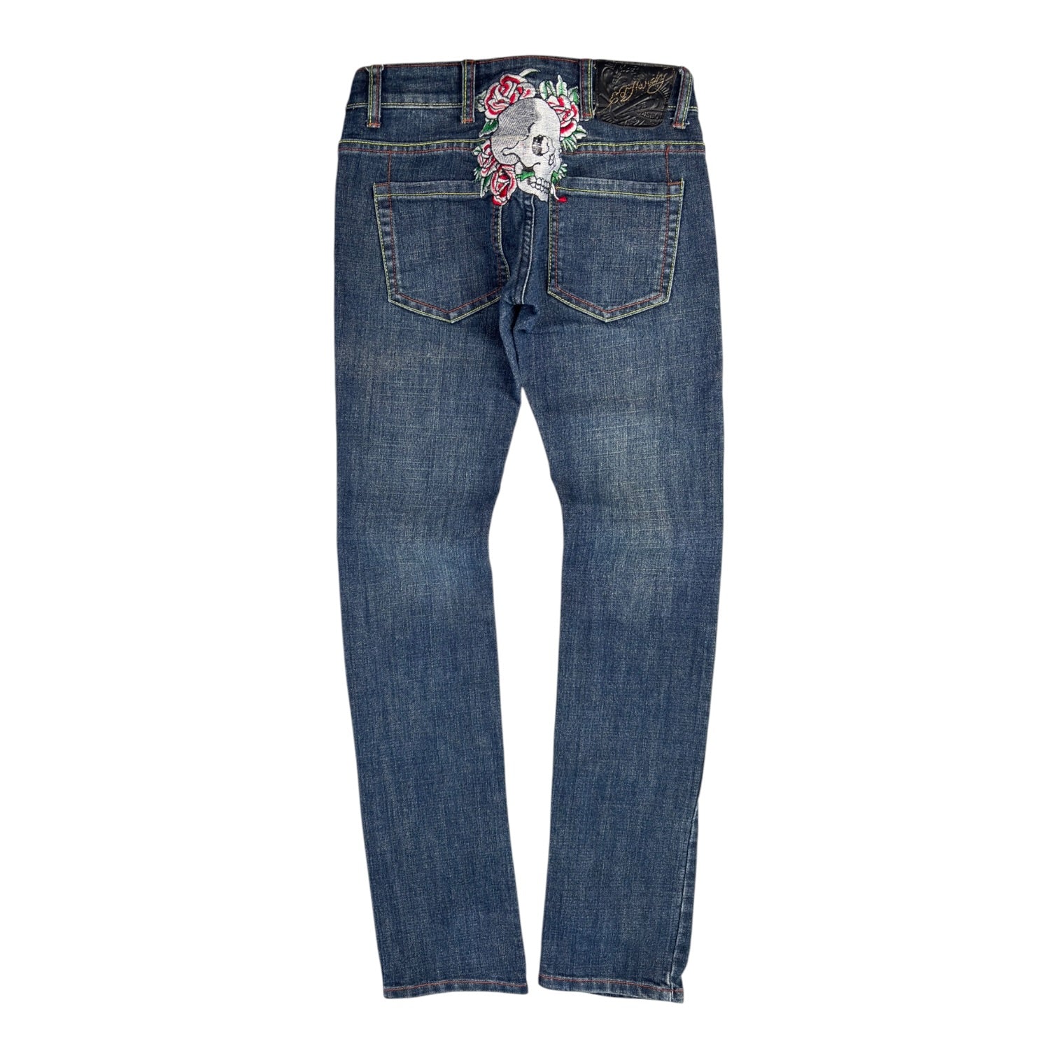 (W) Y2K Ed Hardy Embroidered Low Rise Jeans