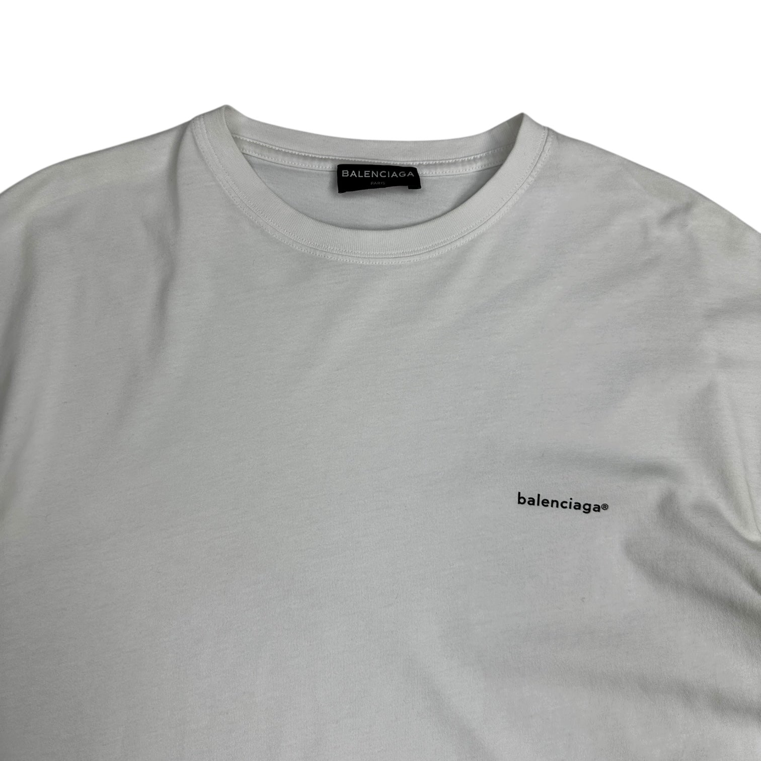 Balenciaga Logo Cotton T-Shirt White