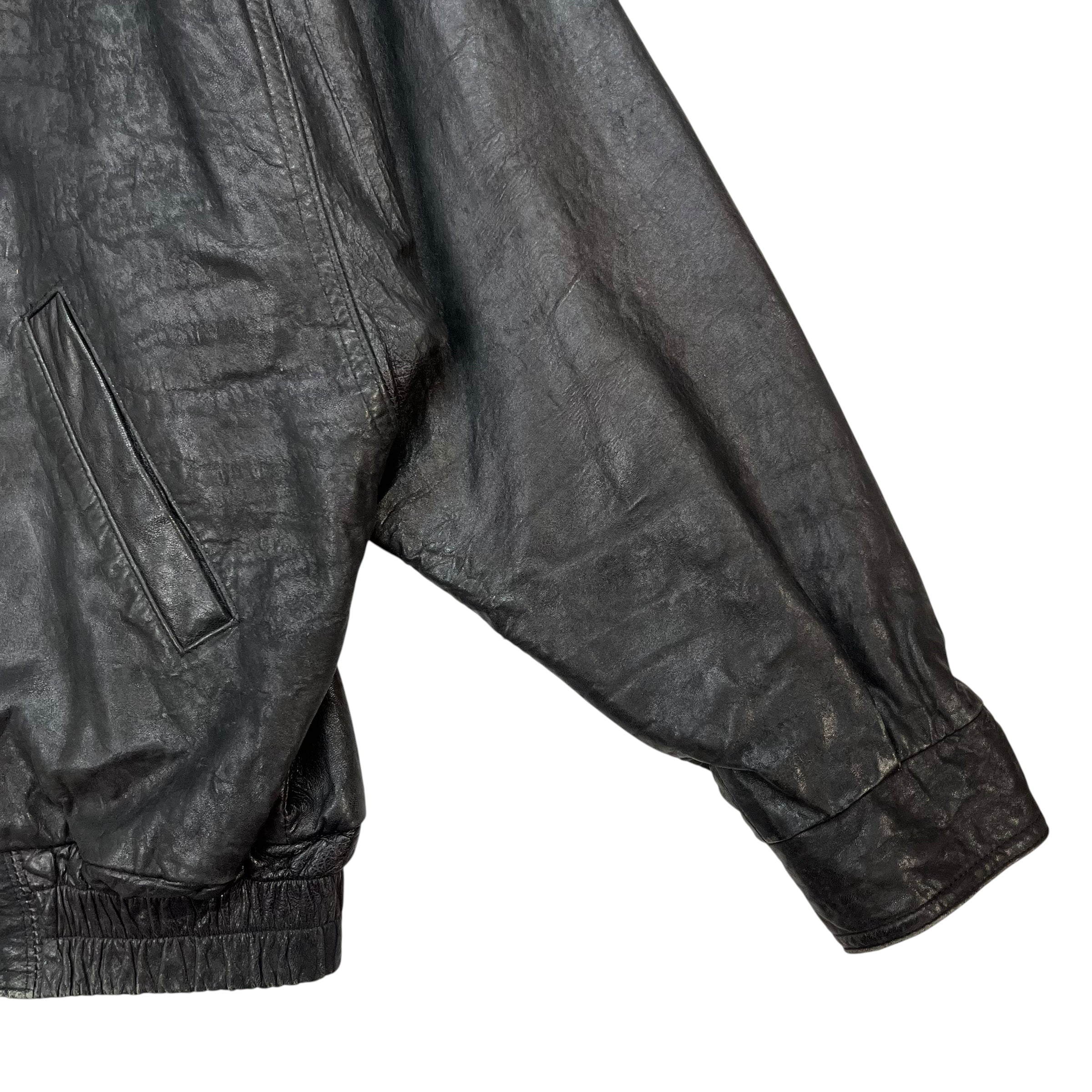Vintage Ocean West Leather Jacket Black