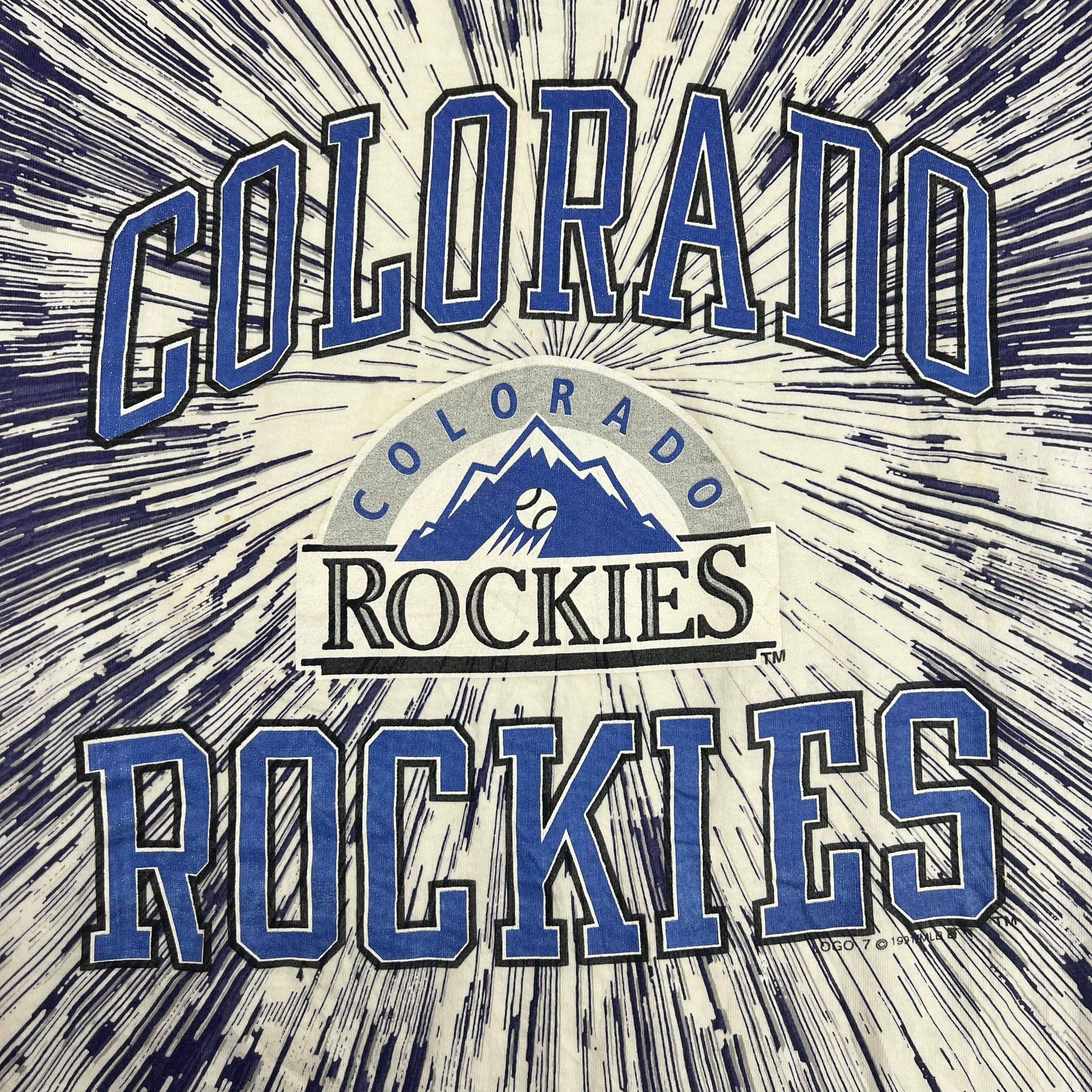 Vintage Colorado Rockies AOP Tee White