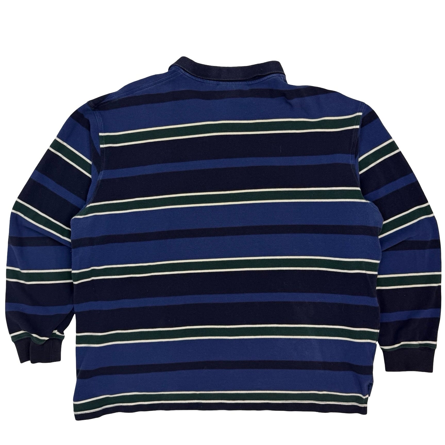 Vintage Huntclub Grand Tour Golf Striped Longsleeve Polo Blue/Black