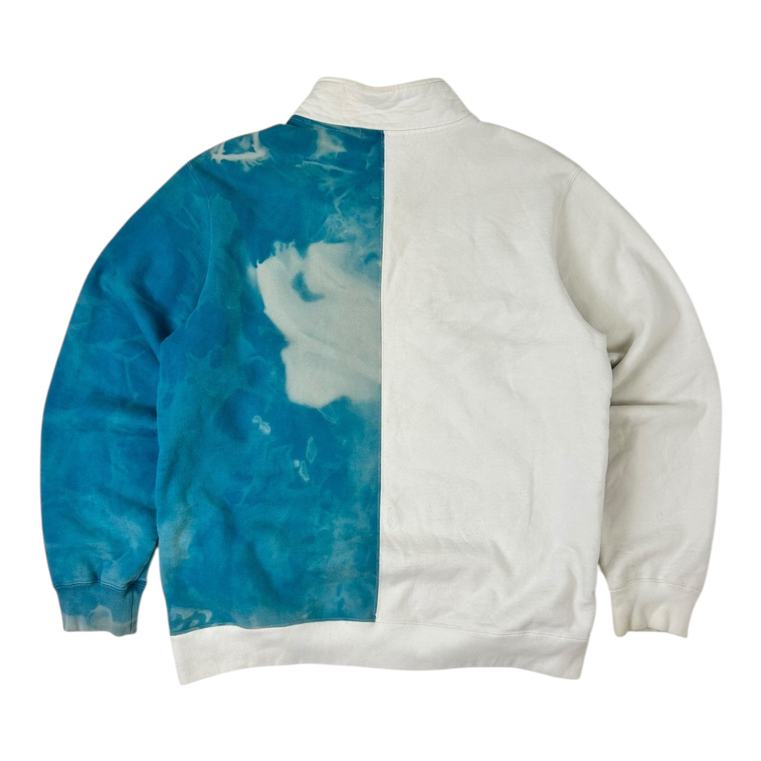 Supreme Color Blocked Half Zip Sweatshirt White/Orange