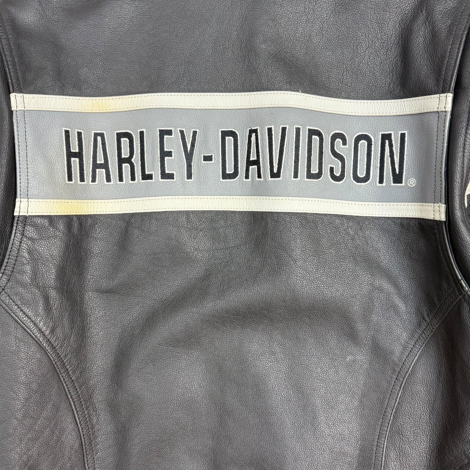 Vintage Harley Davidson Leather Bike Jacket Black/Grey