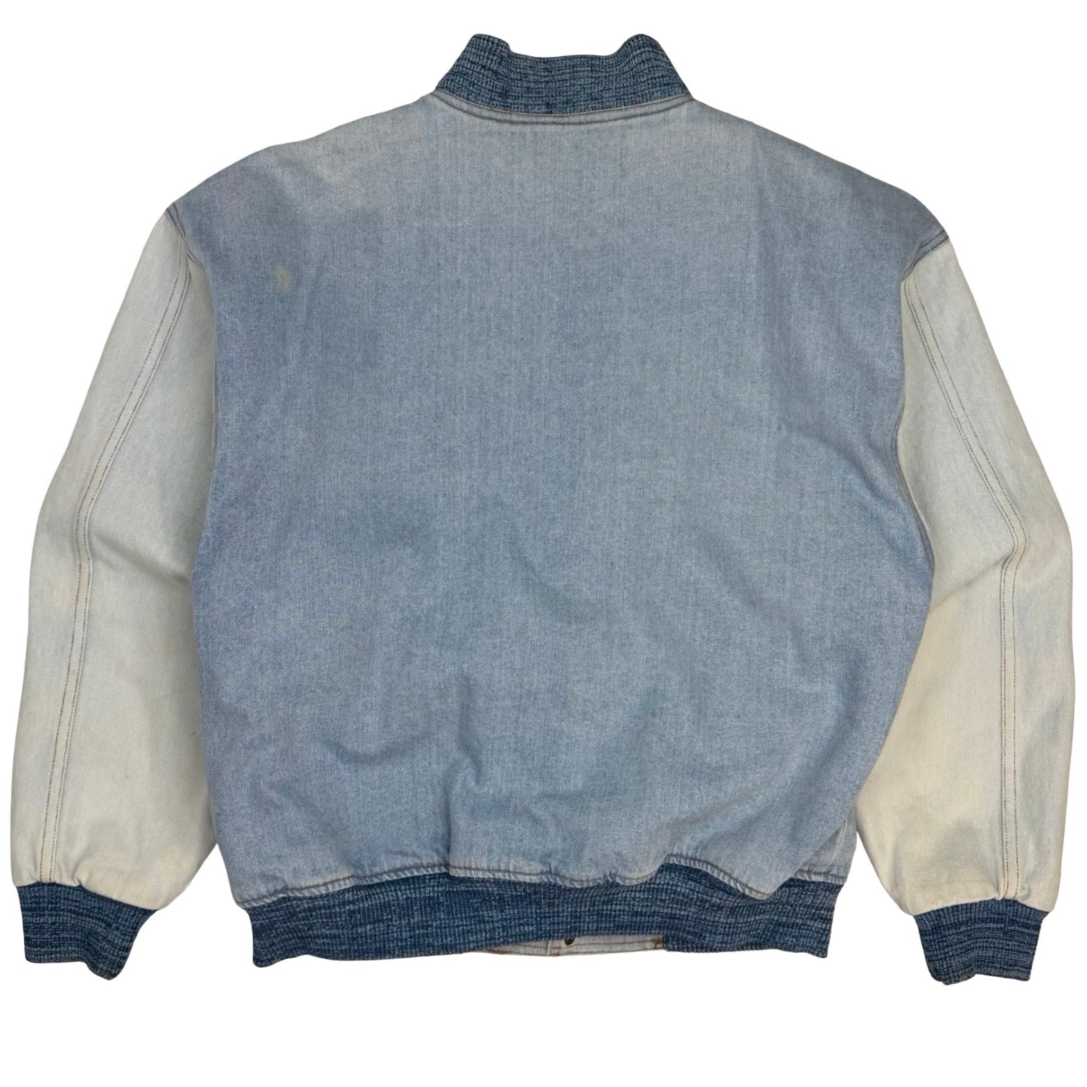 Vintage Warner Bros Embroidered Denim Varsity Jacket Blue