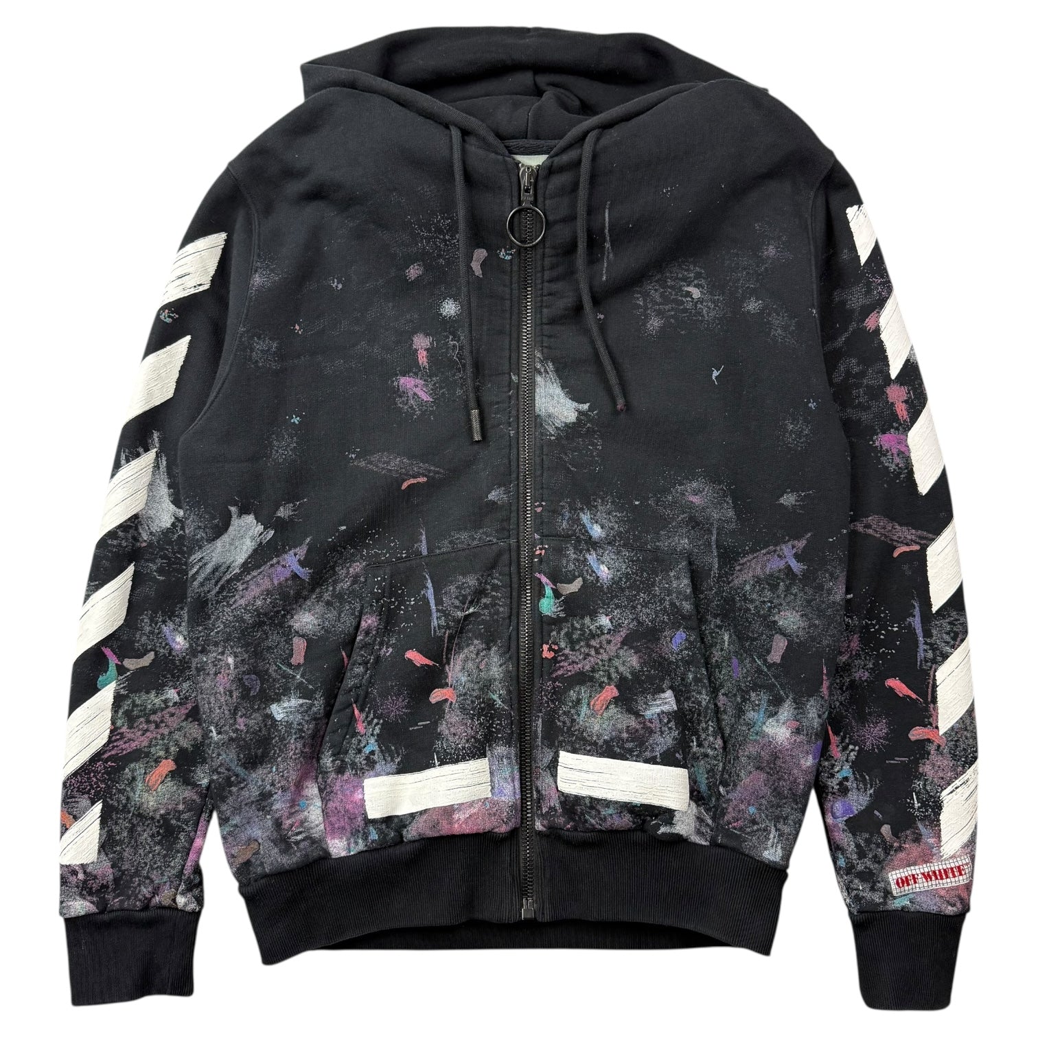 Off-White Galaxy Brushed Zip Up Hoodie Black