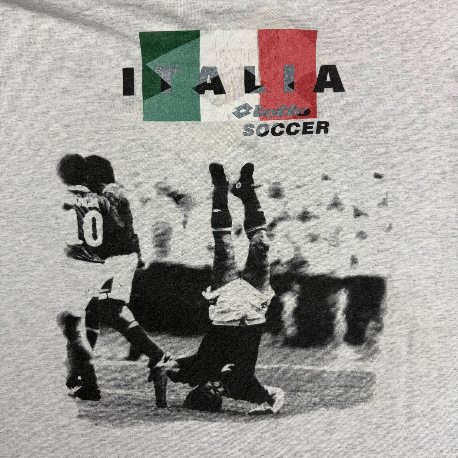 Vintage Lotto Italy Serie A Soccer Tee Grey