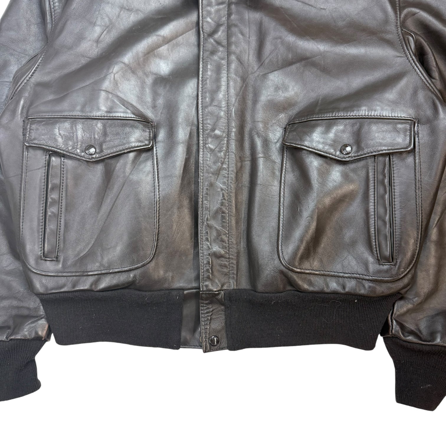 Vintage Schott Leather Bomber Jacket Black