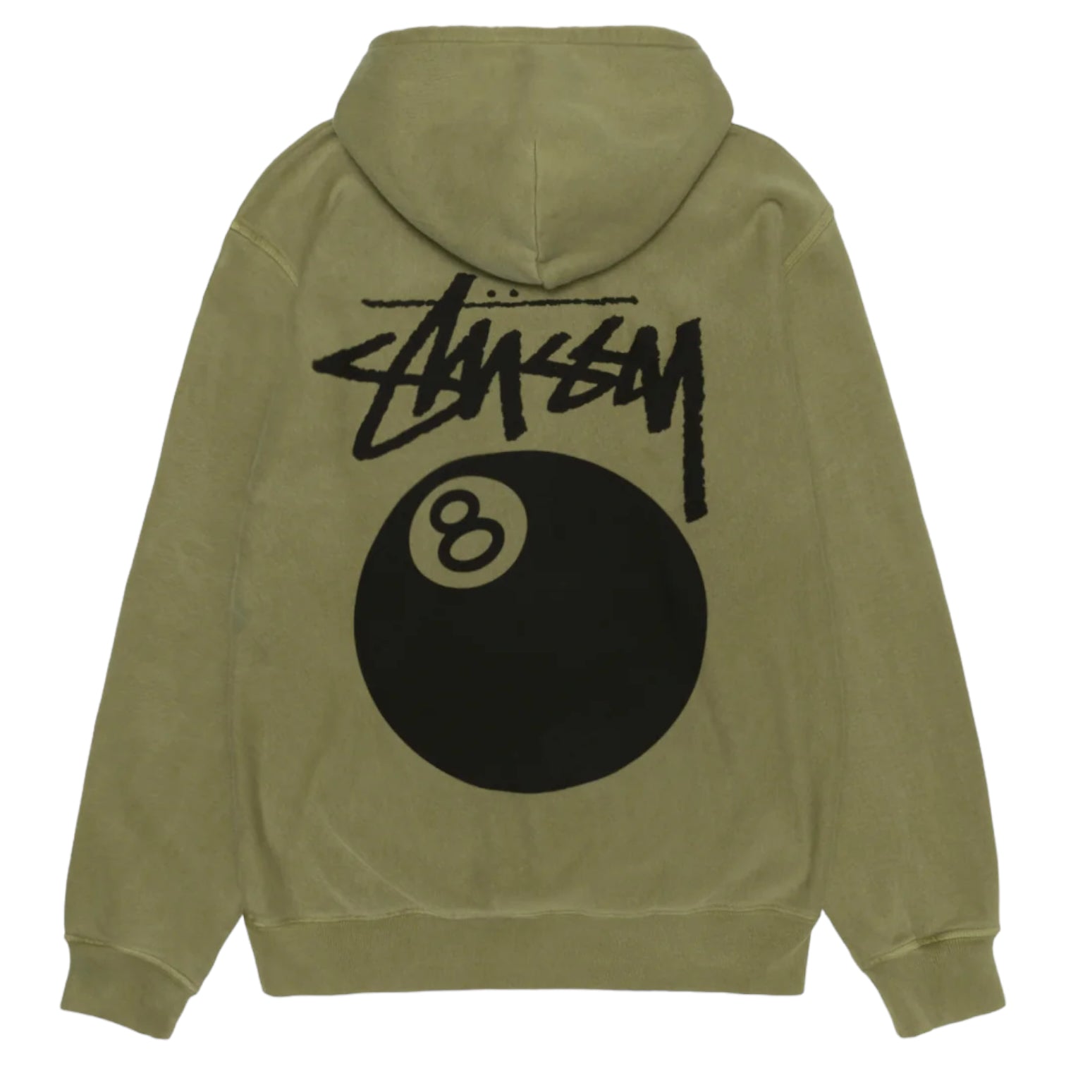 Stüssy 8 Ball Pigment Dyed Zip Up Hoodie Olive