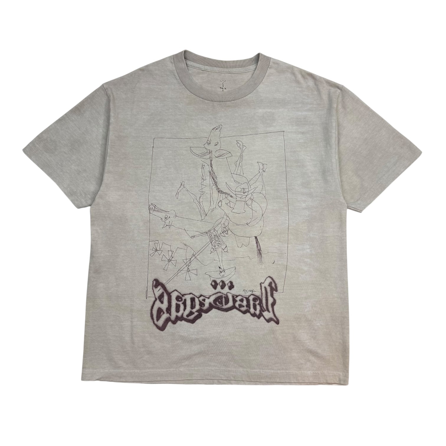 Travis Scott Cactus Jack x Ralph Steadman Sketch Tee Grey