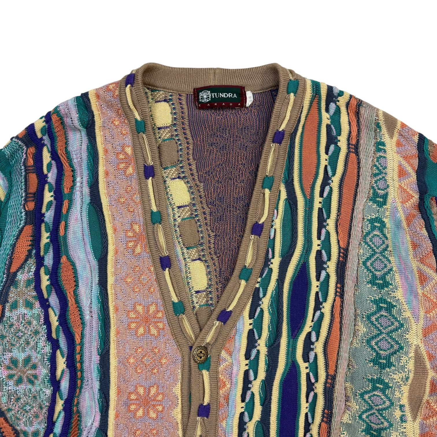 Vintage Tundra Cable Knit Cardigan Multicolour