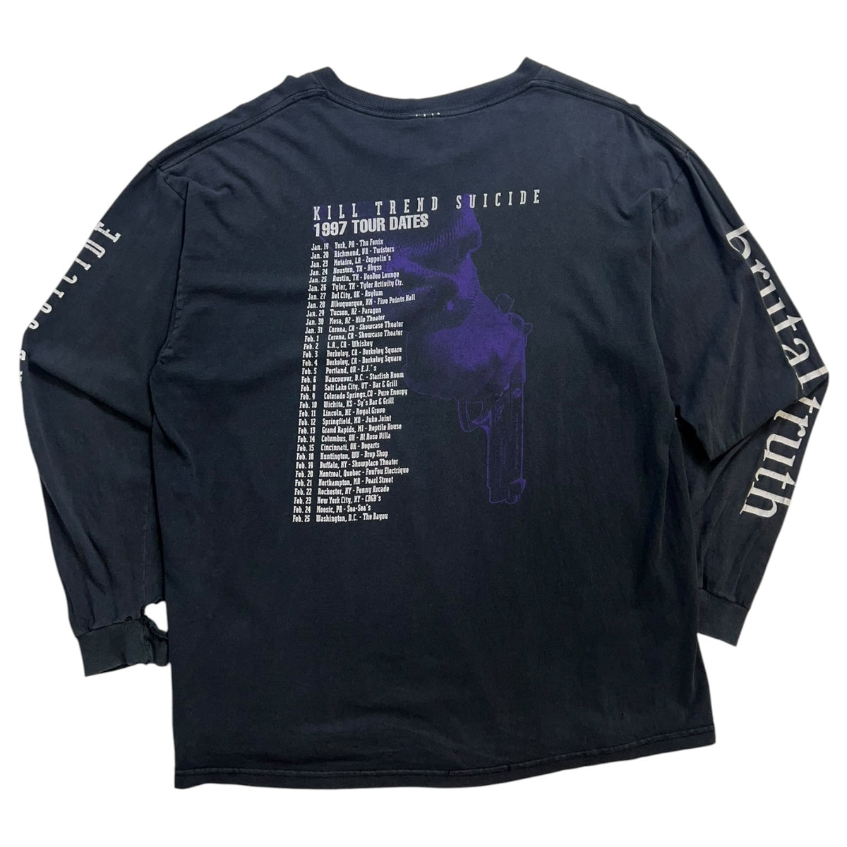 Vintage 1990’s Brutal Truth “Kill Trend Suicide” Long Sleeve T-Shirt Black