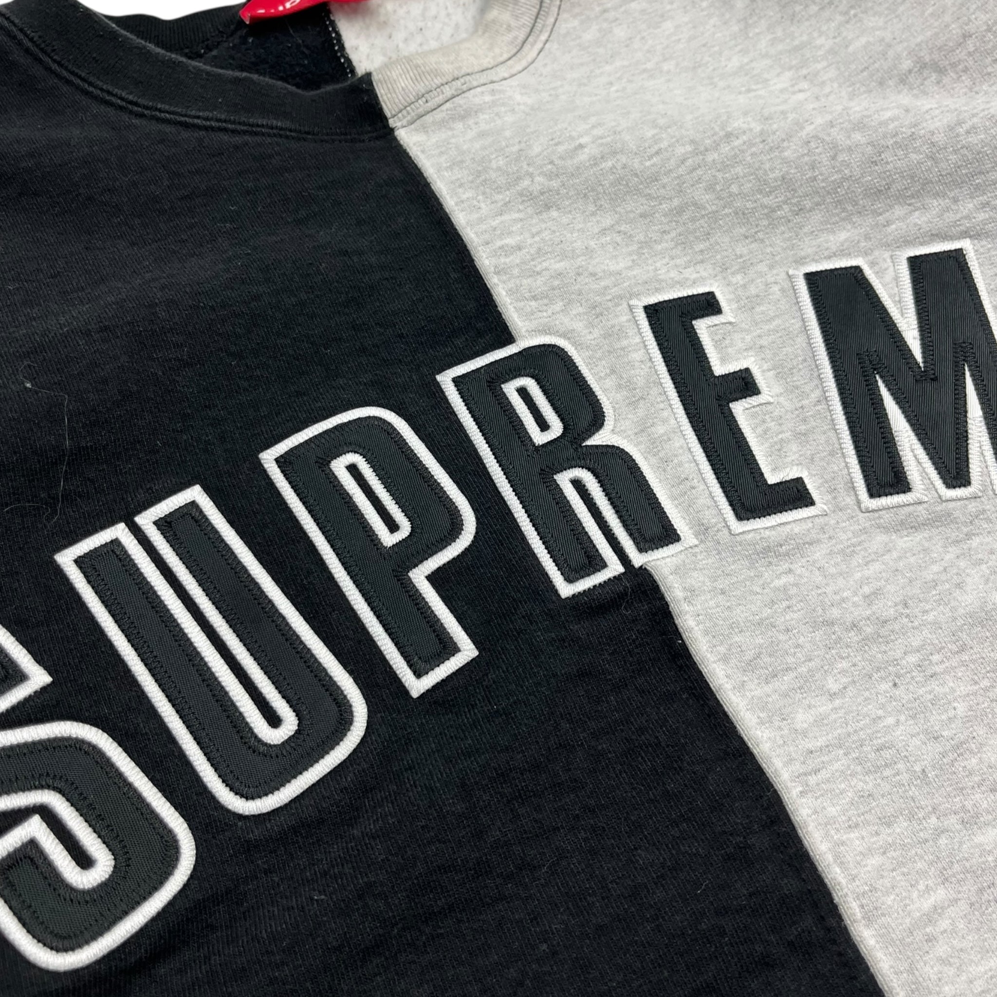 Supreme Split Arc Logo Crewneck Black/Grey