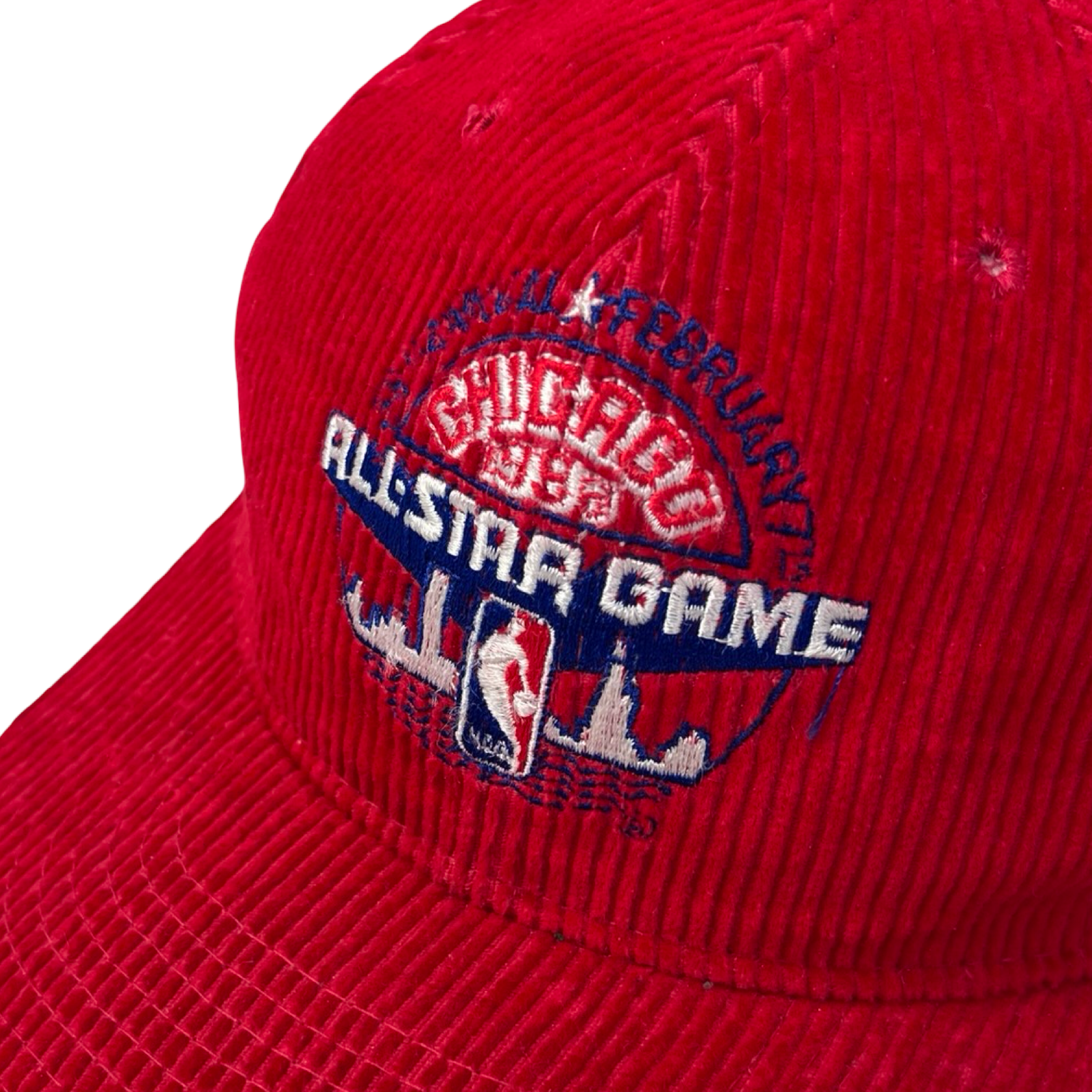 1988 Chicago NBA All-Star Game Sports Specialties Corduroy Hat Red