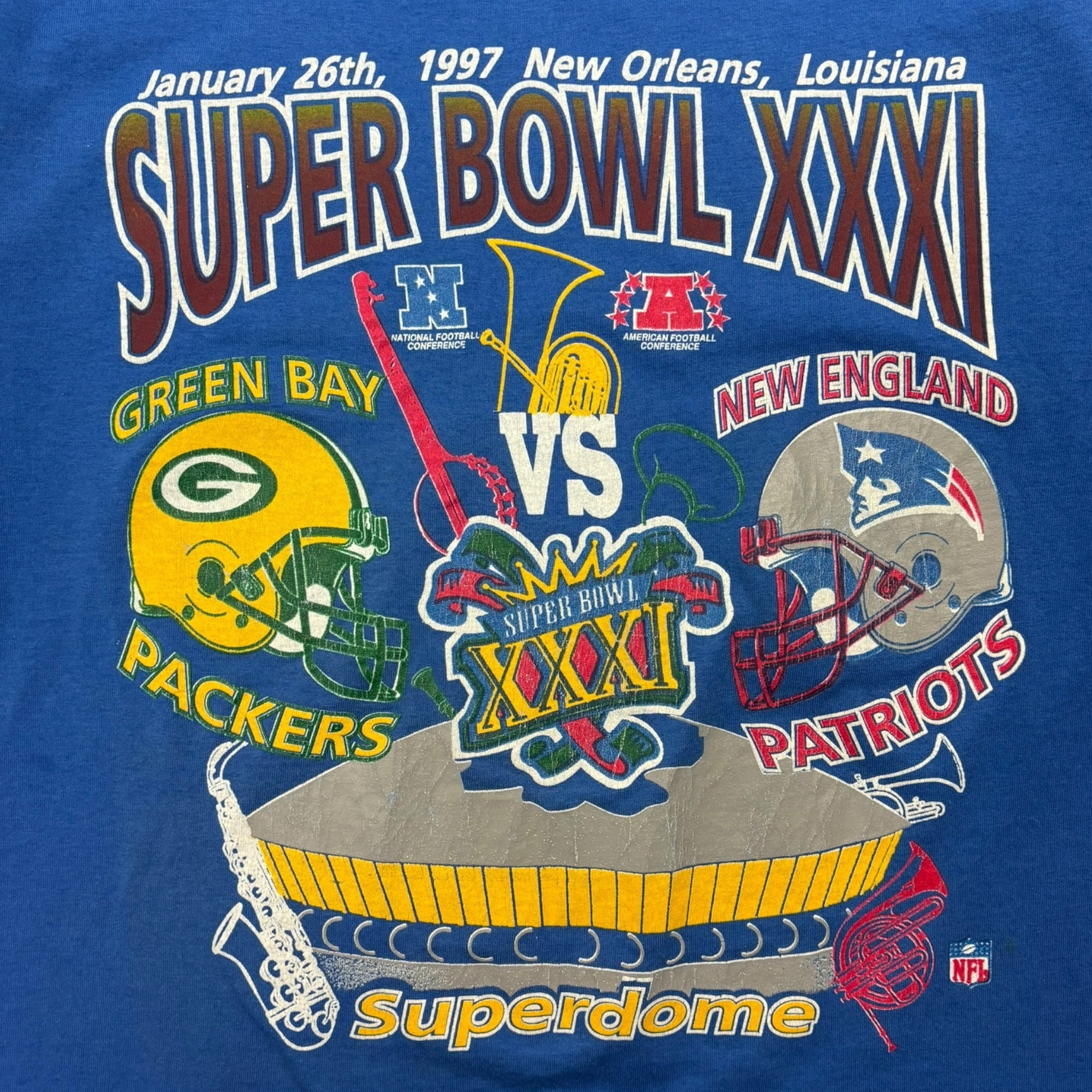 1997 Super Bowl 31 Green Bay VS New England Patriots NFL T-Shirt