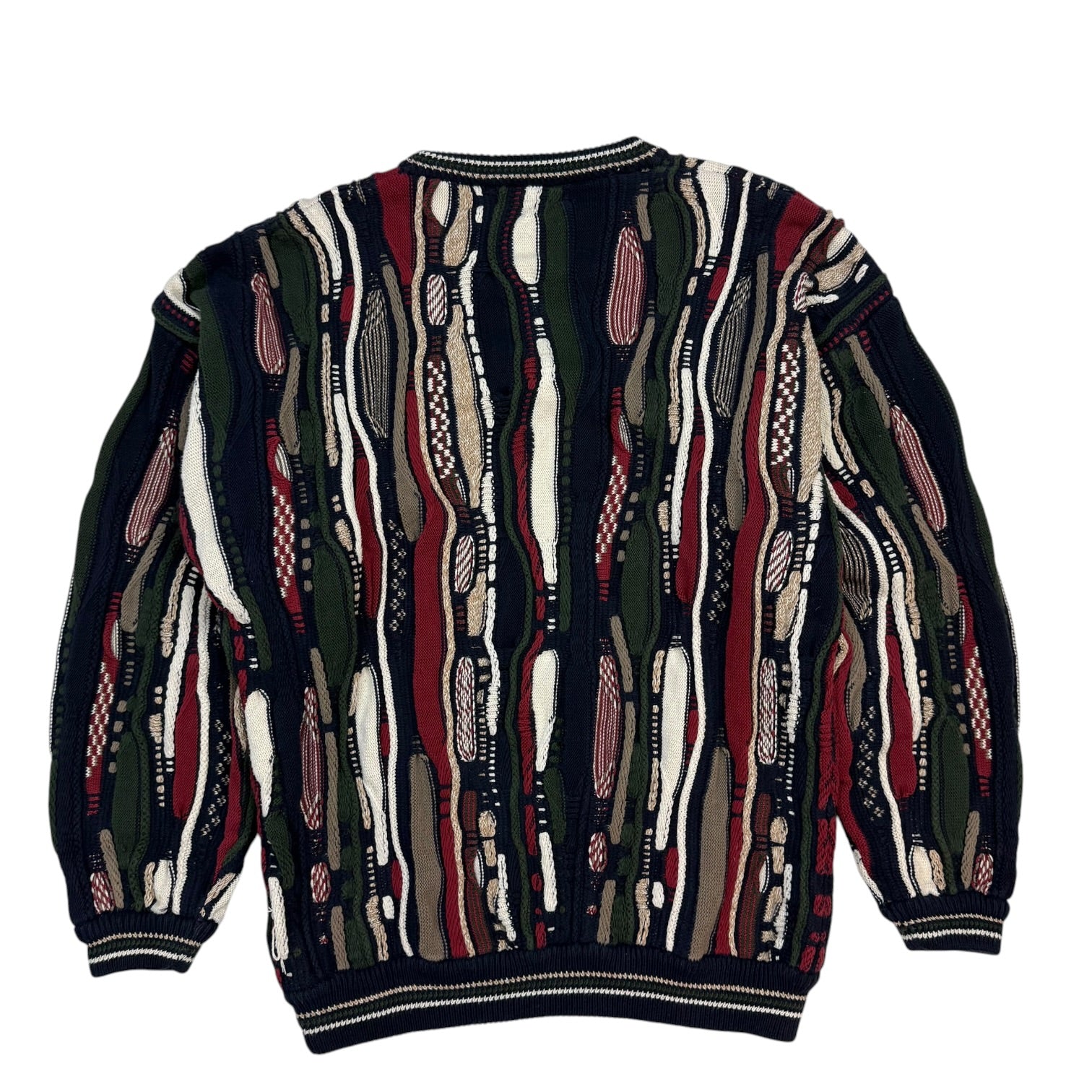 Vintage Cotton Traders Cable Knit Sweater Red/Black