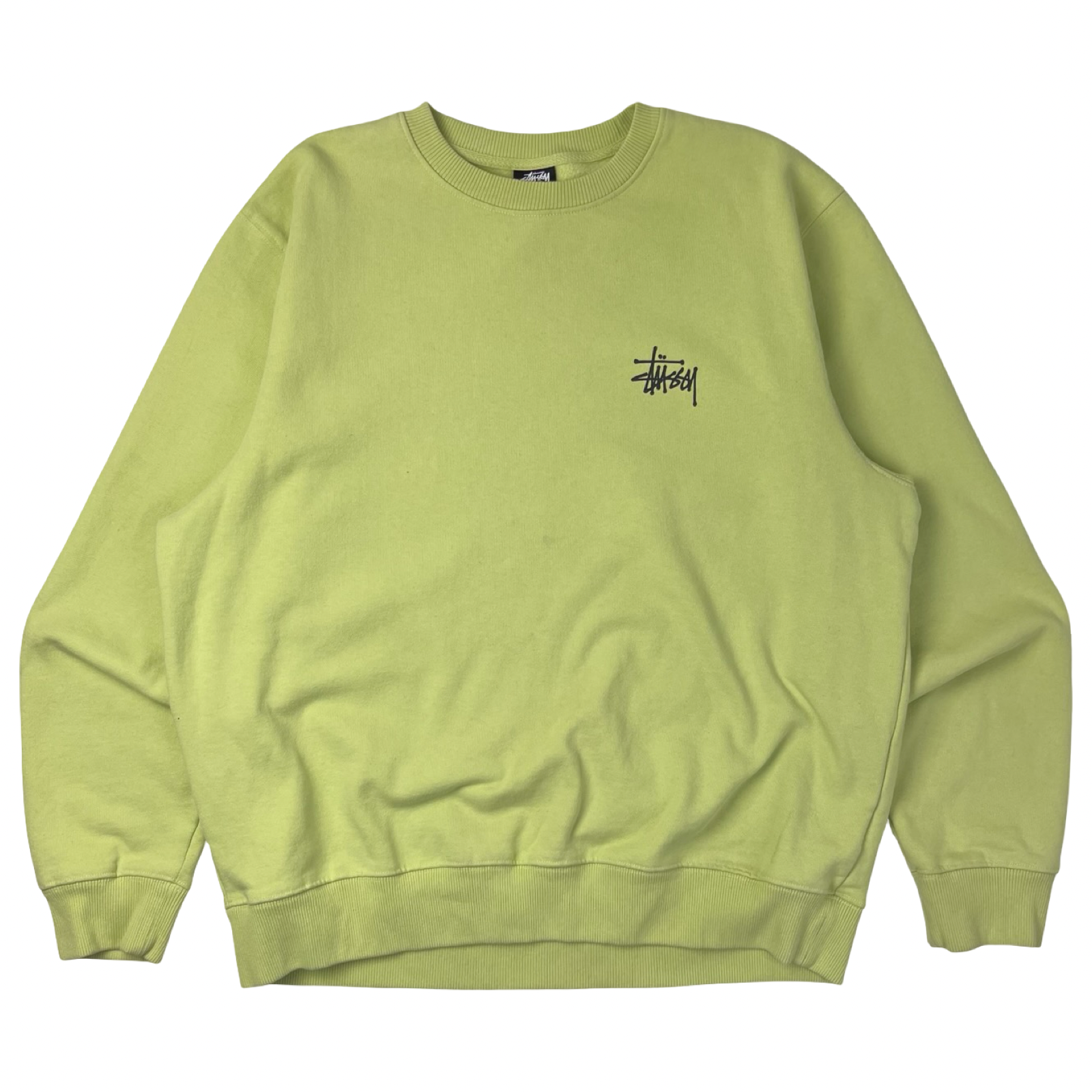 Stussy Stock Logo Crew Neck Highlighter