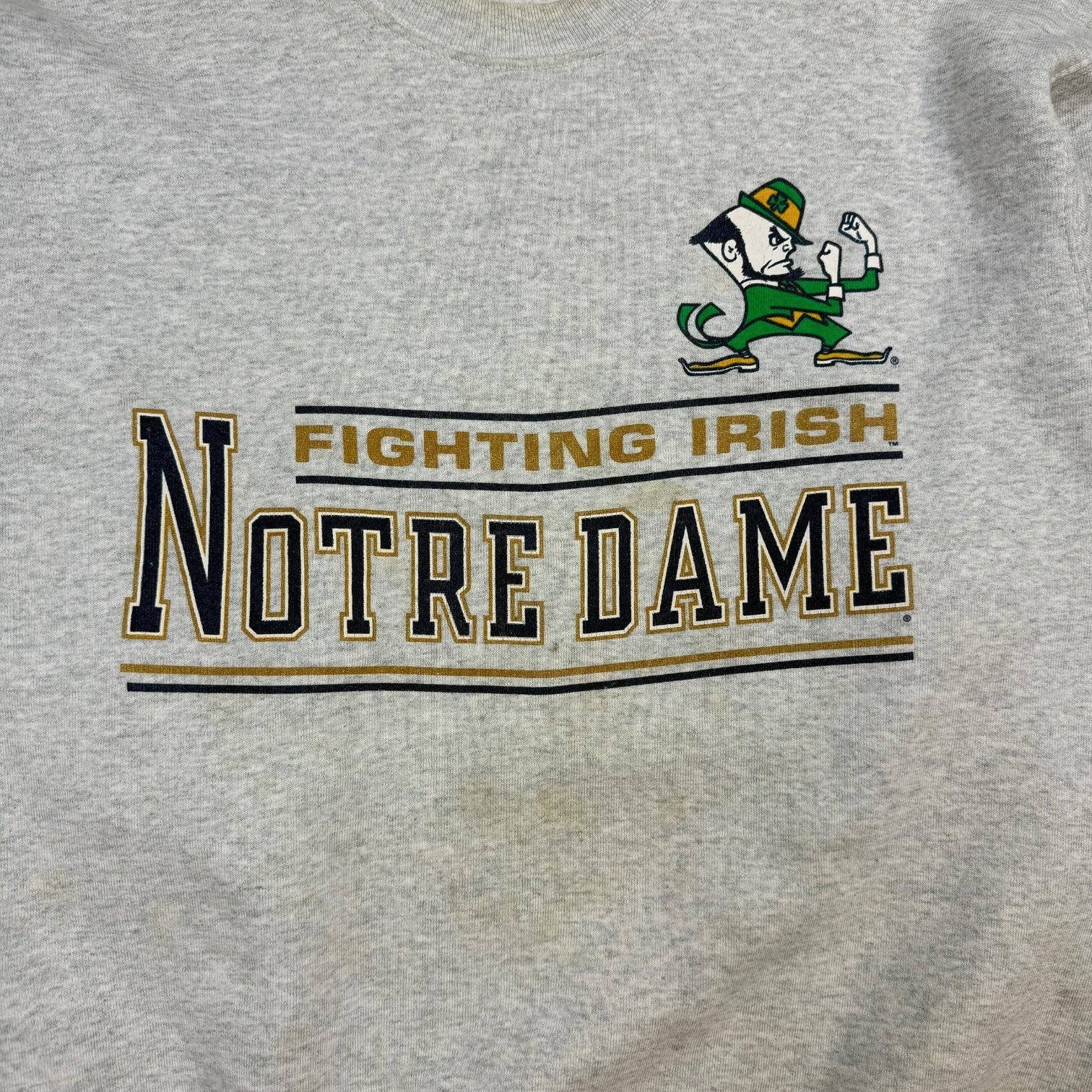 Vintage Notre Dame Fighting Irish Crewneck Grey
