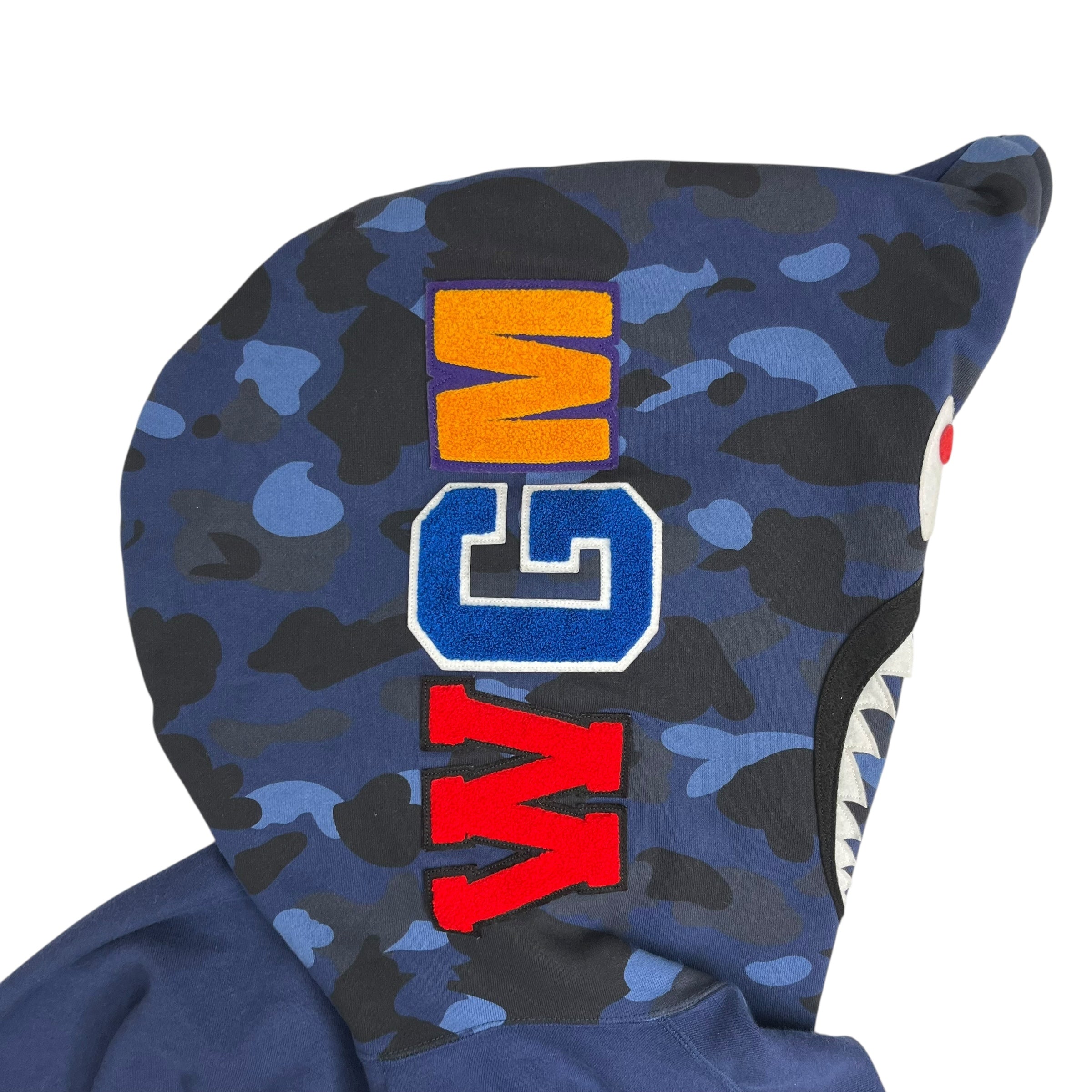 Bape Shark Head Hoodie Navy Blue/Blue Camo