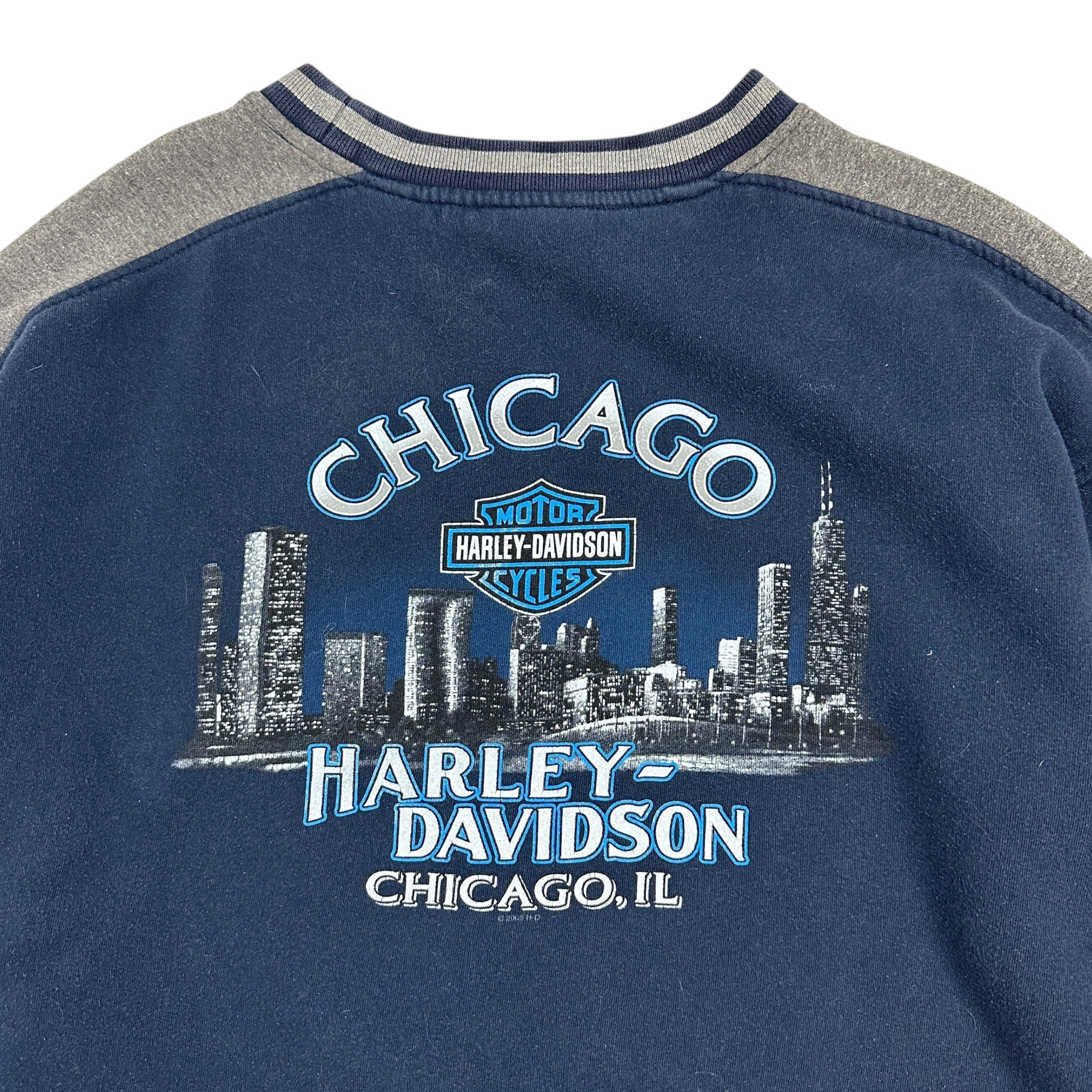 Vintage Harley Davidson Two Tone Crewneck Navy/Grey