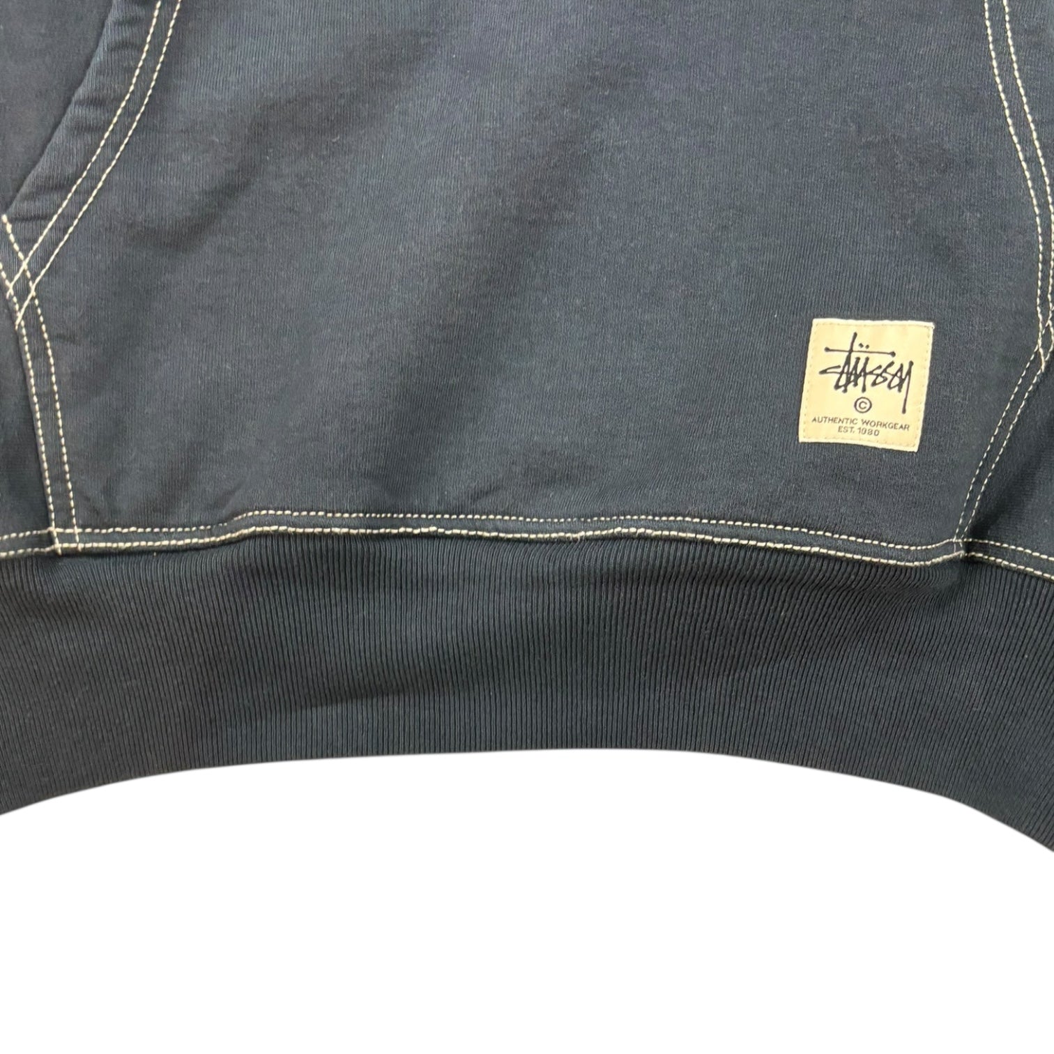 Stussy Contrast Stitch Label Hoodie Navy
