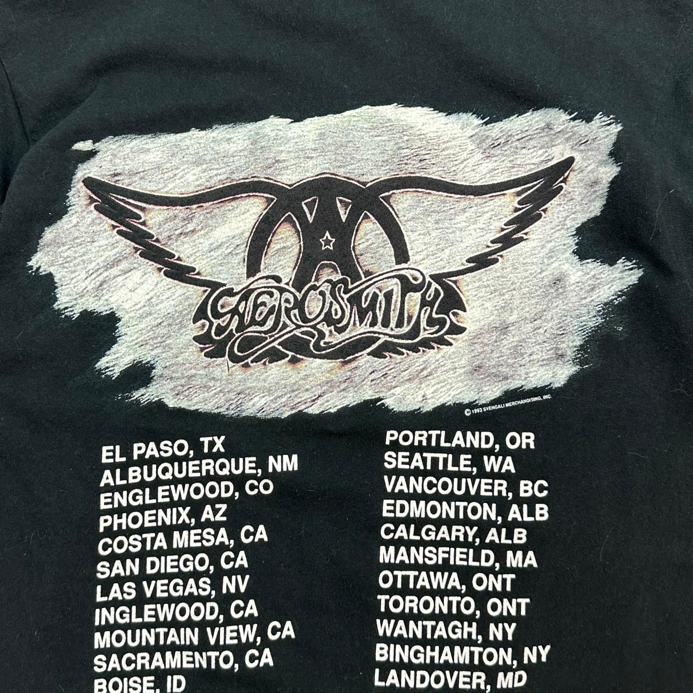 1993 Aerosmith Get a Grip Tour Tee Black