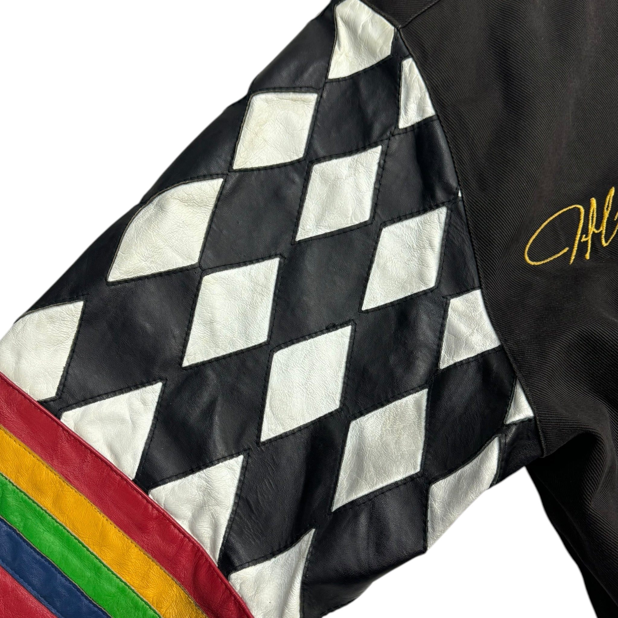 Vintage Jeff Hamilton Leather & Canvas NASCAR Jacket