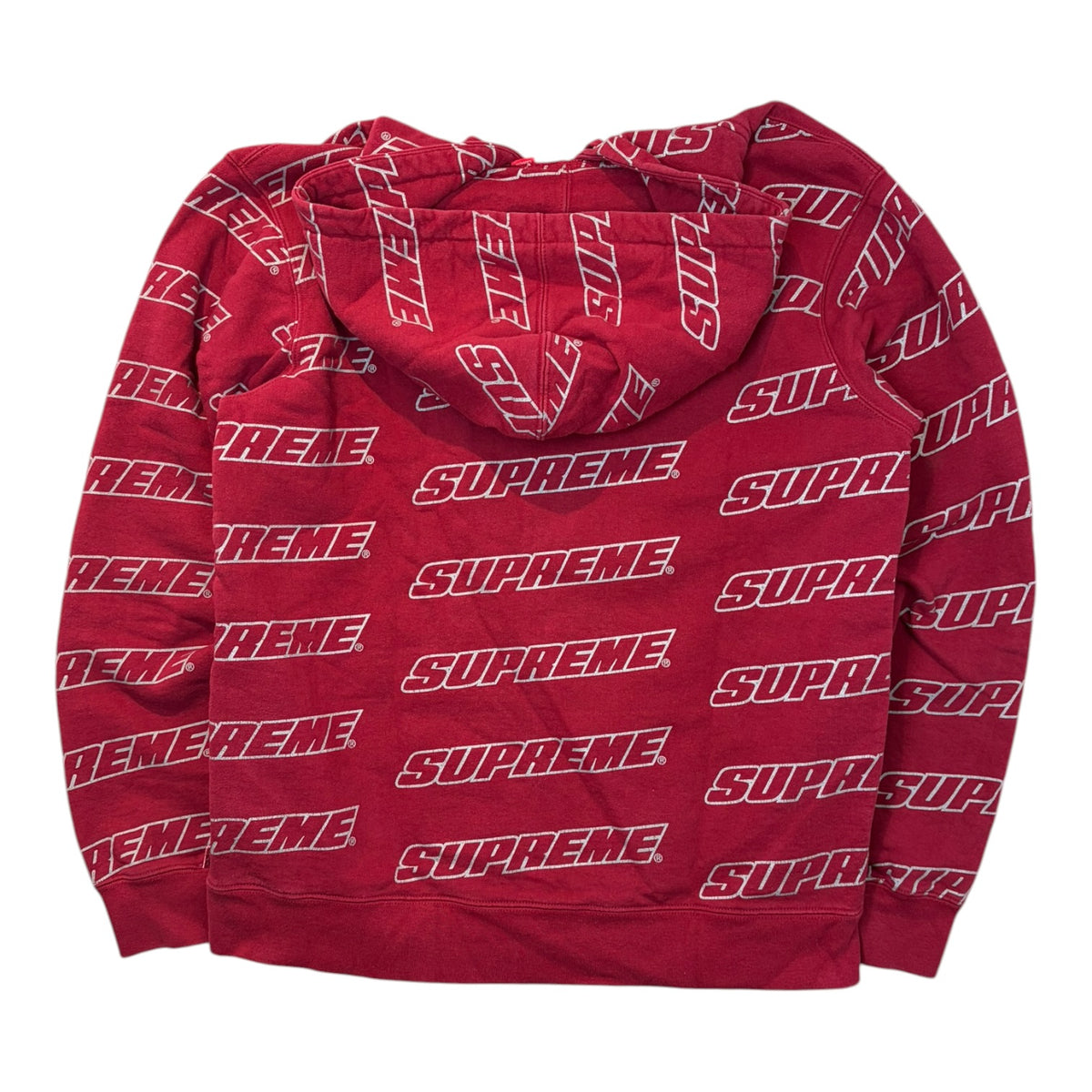 Supreme SS18 Repeat Zip-Up Hoodie Cardinal Red