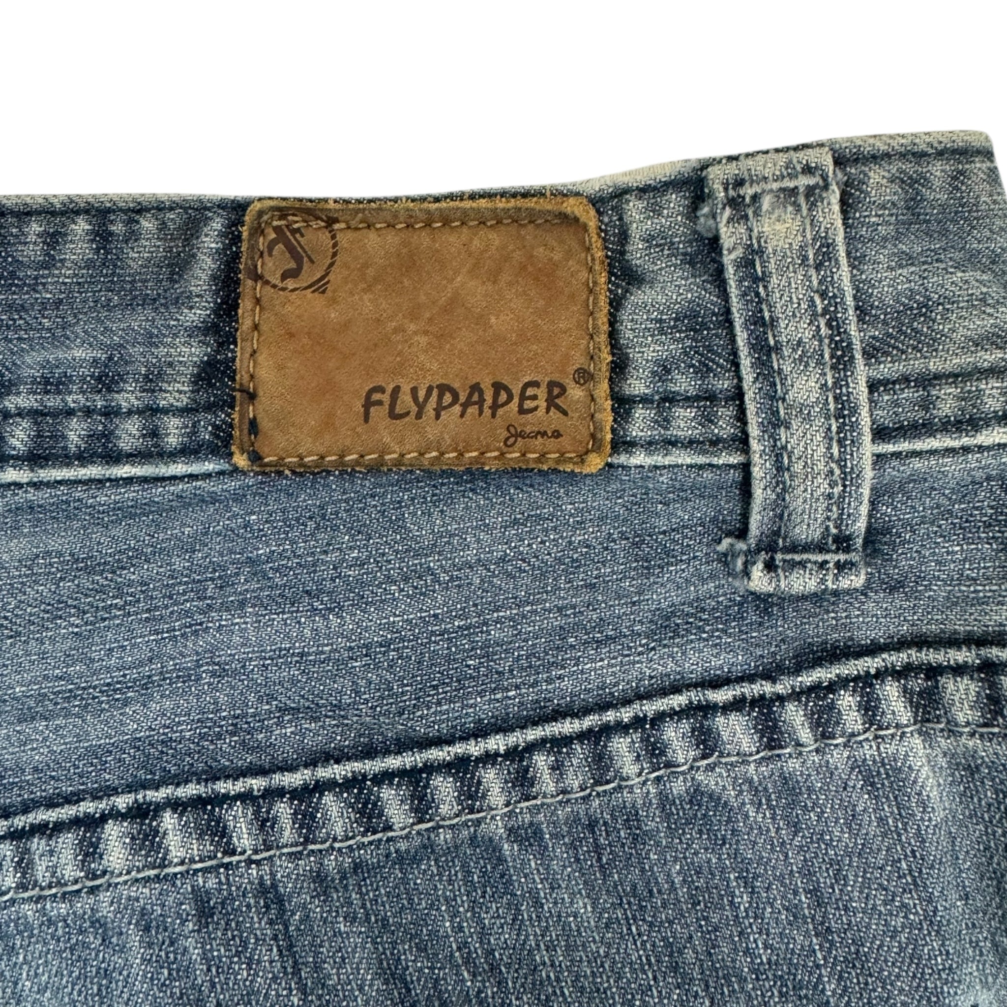 Y2K Flypaper Embroidered Euro Denim Blue Bottoms