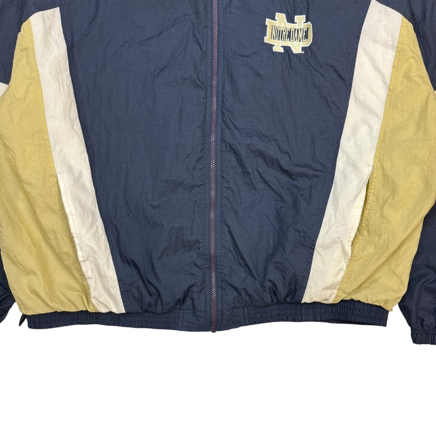 Vintage Champion University Of Notre Dame Windbreaker Jacket Blue/Gold