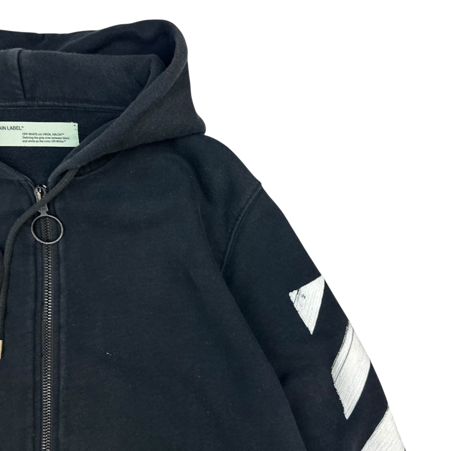 Off-White Paint Brush Zip Up Hoodie Black