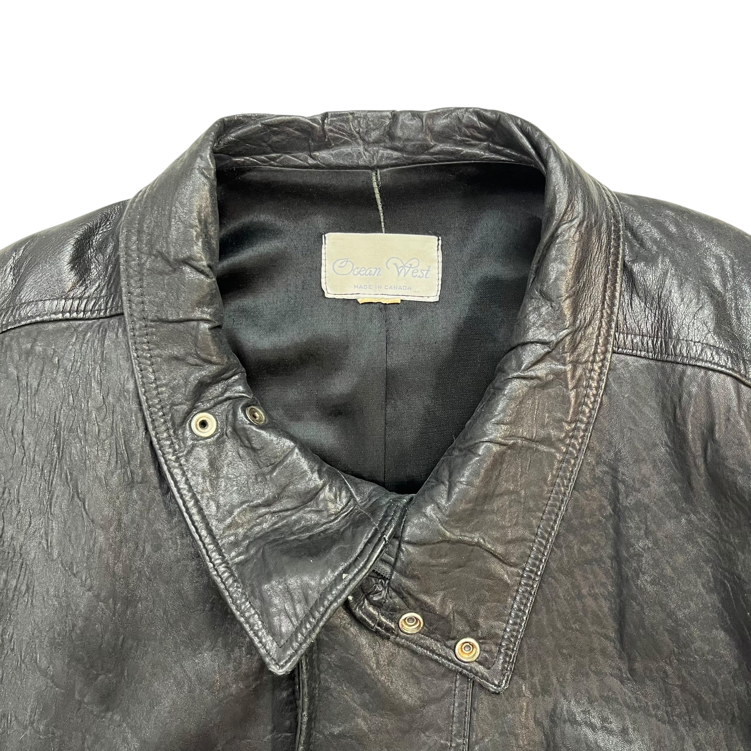 Vintage Ocean West Leather Jacket Black
