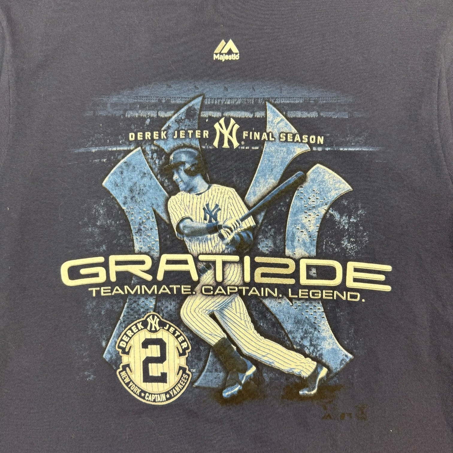 Vintage New York Yankees Derek Jeter Final Season Tee Navy Blue