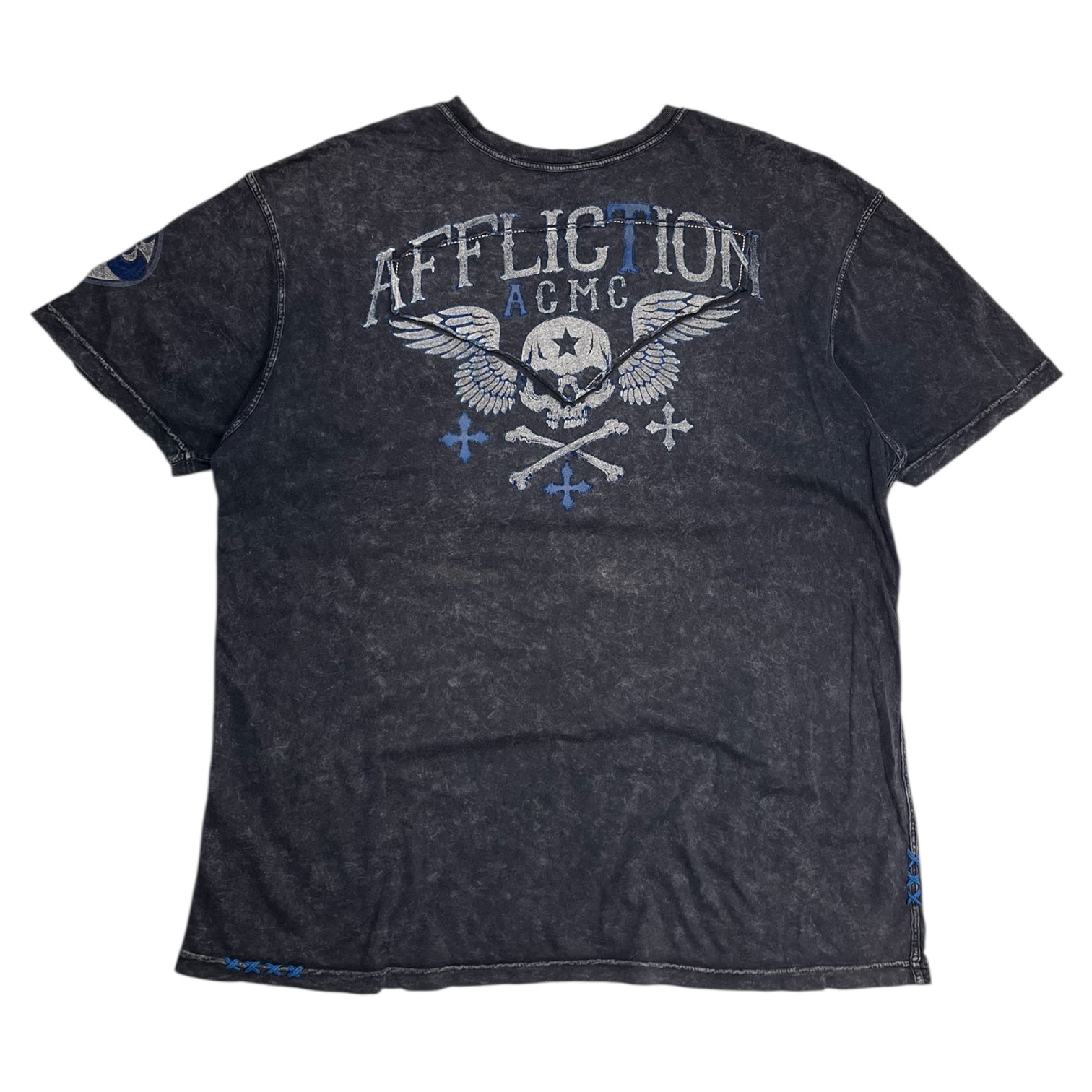 Vintage Affliction Winged Skull & Cross Bones T-Shirt